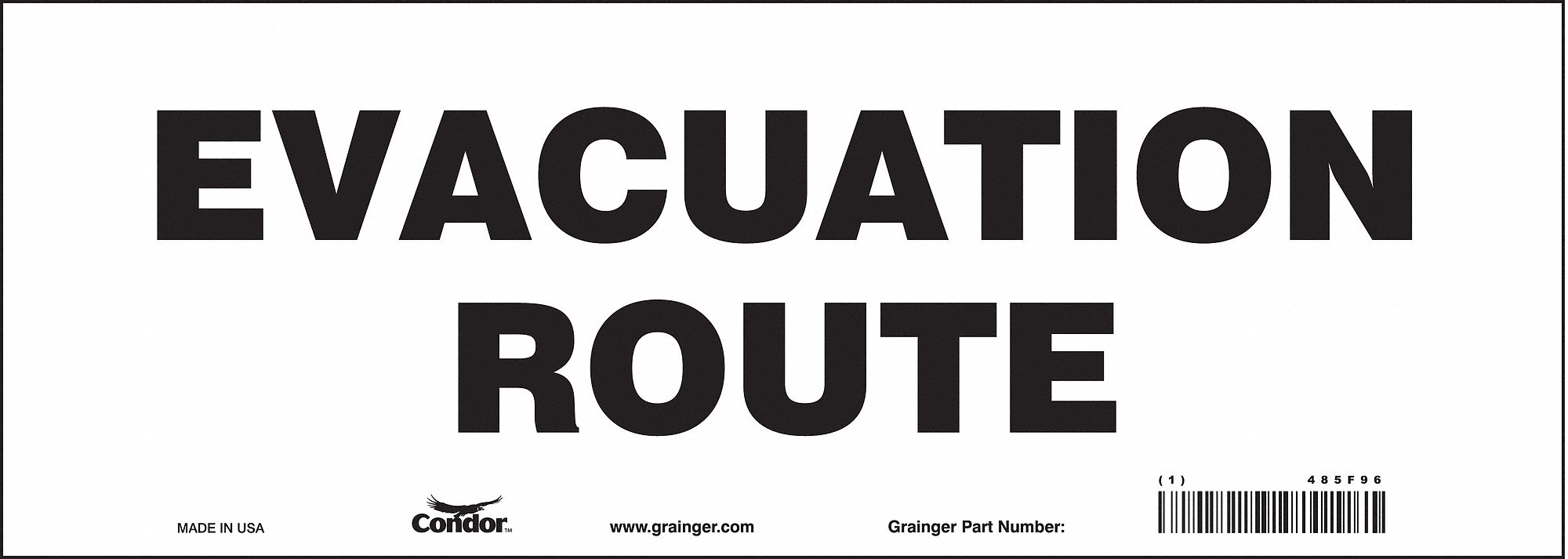 Safety Sign, 5 in x 14 in, Vinyl