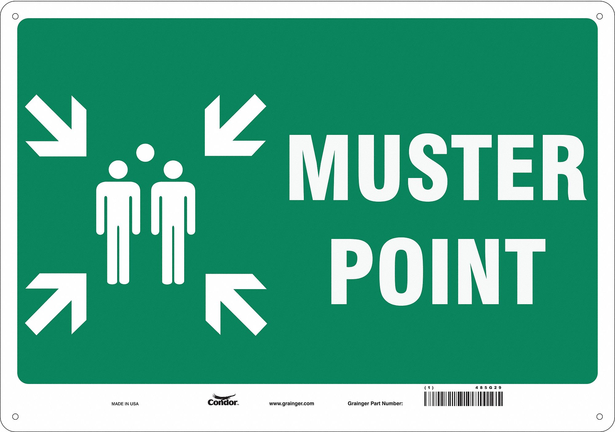 Safety Sign: Polyethylene, Mounting Holes Sign Mounting, 14 in x 20 in Nominal Sign Size, No Header