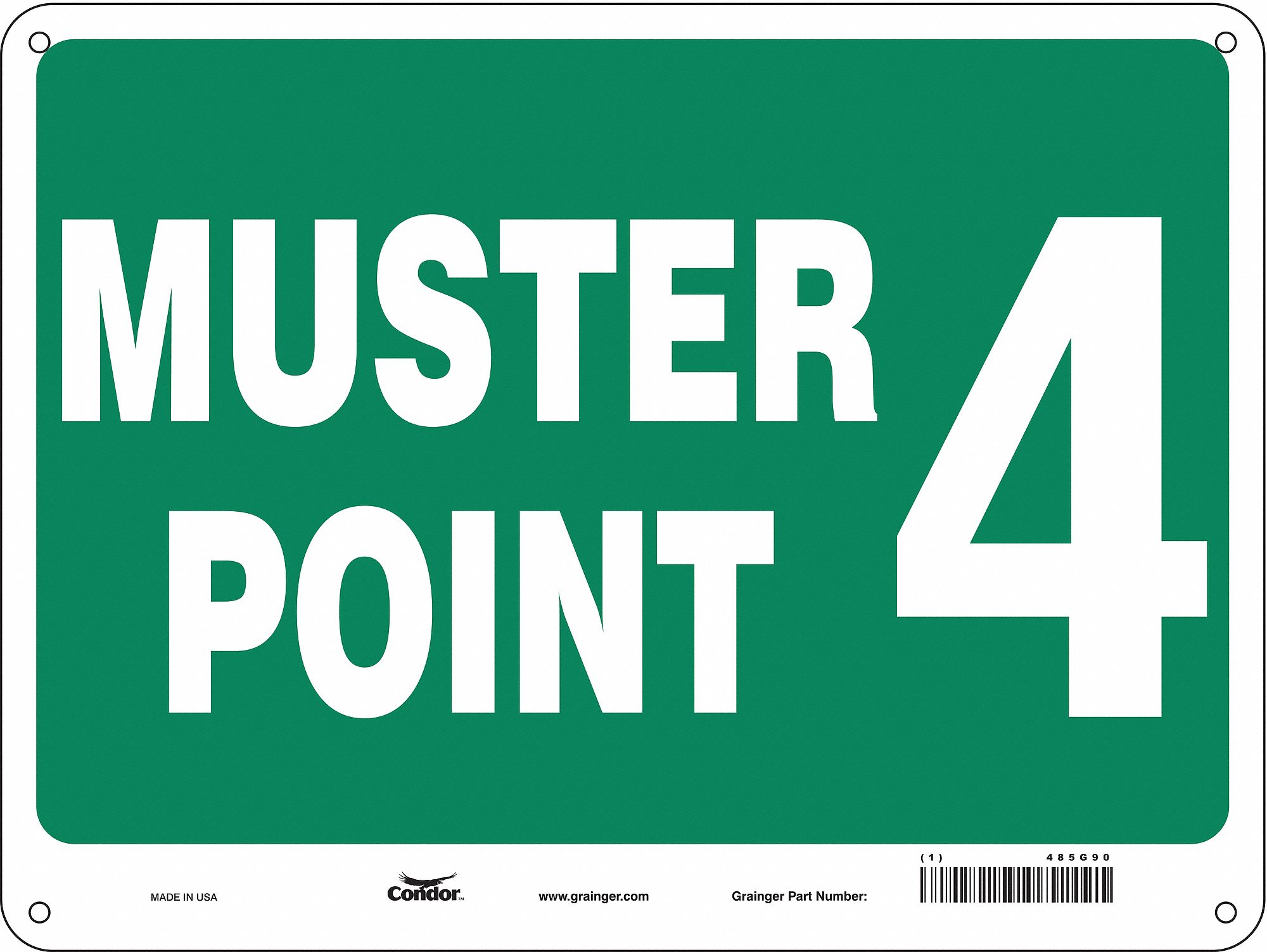 Safety Sign, 18 in x 24 in, Polyethylene
