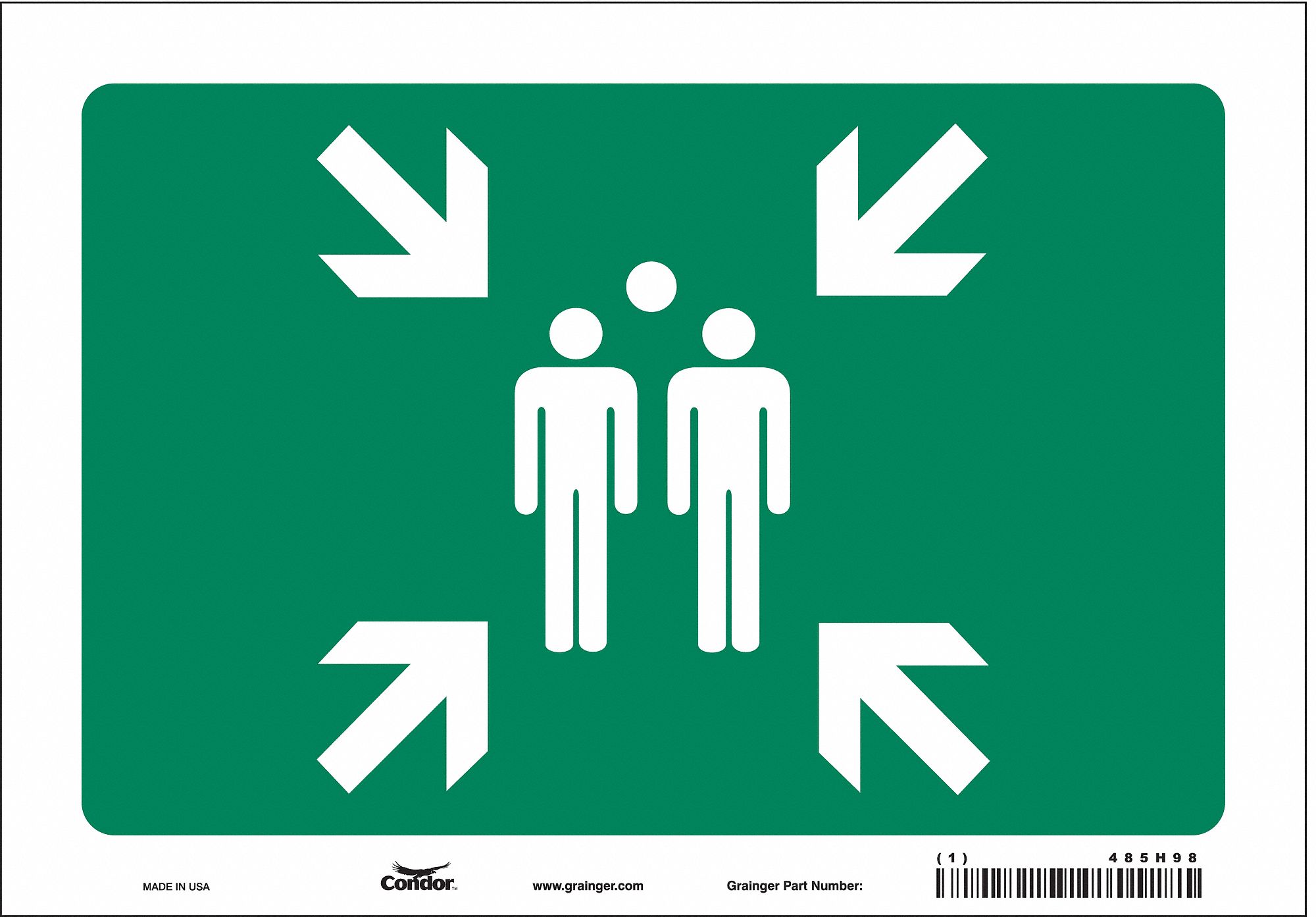 Safety Sign: Vinyl, Adhesive Sign Mounting, 7 in x 10 in Nominal Sign Size, Not Retroreflective