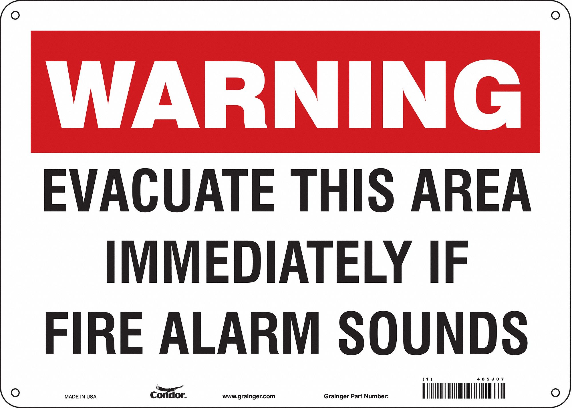 Safety Sign: Polyethylene, Mounting Holes Sign Mounting, 10 in x 14 in Nominal Sign Size, Warning
