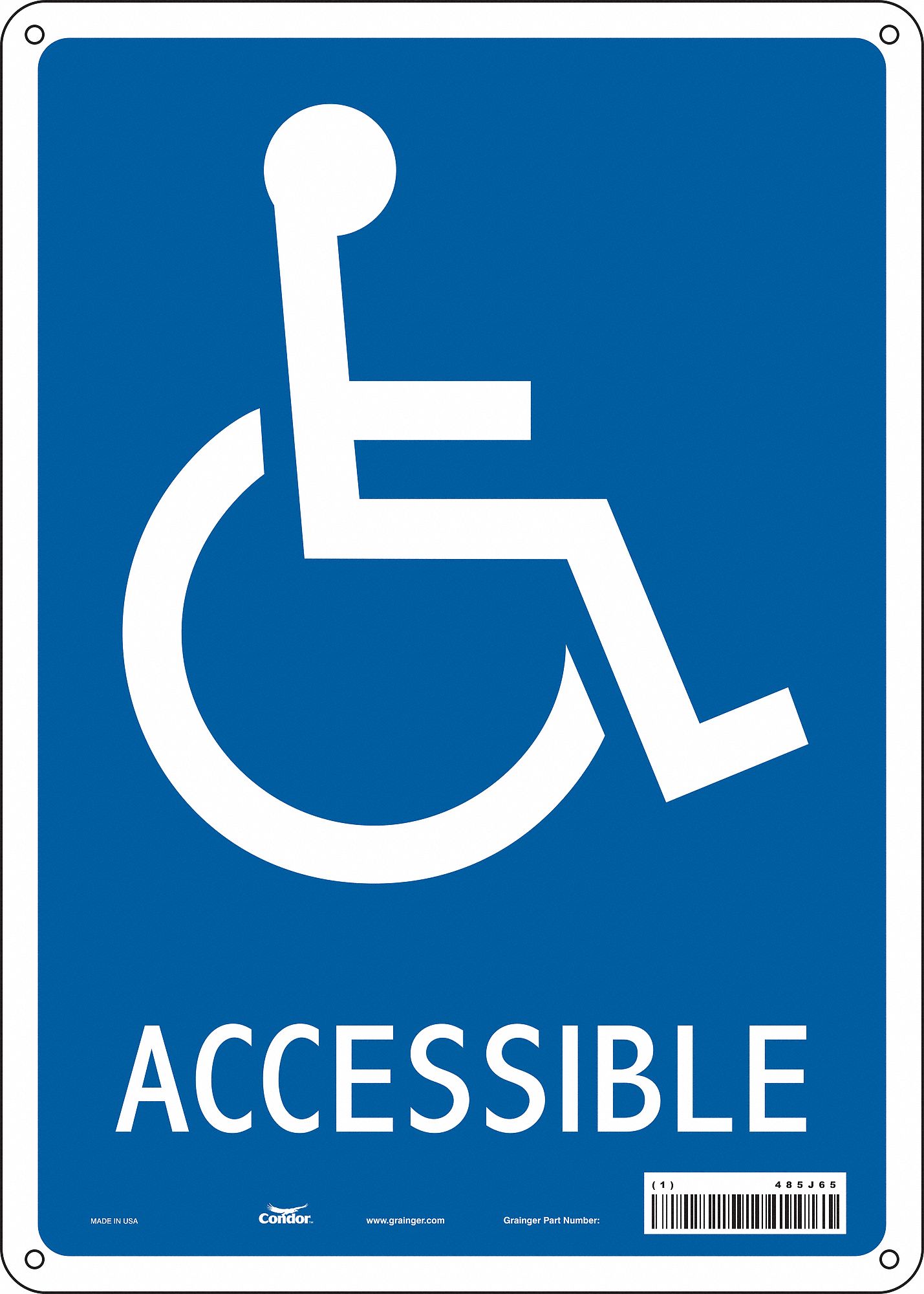 Safety Sign: Aluminum, Mounting Holes Sign Mounting, 14 in x 10 in Nominal Sign Size, 0.032 in Thick