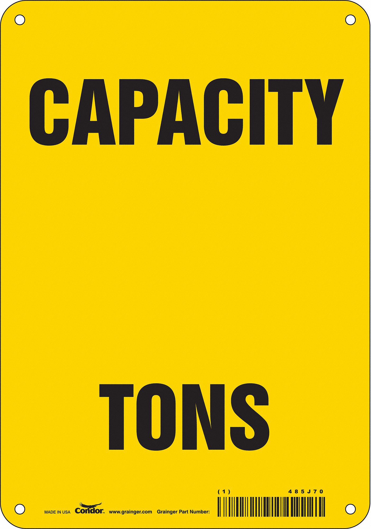 Safety Sign: Aluminum, Mounting Holes Sign Mounting, 10 in x 7 in Nominal Sign Size, 0.032 in Thick