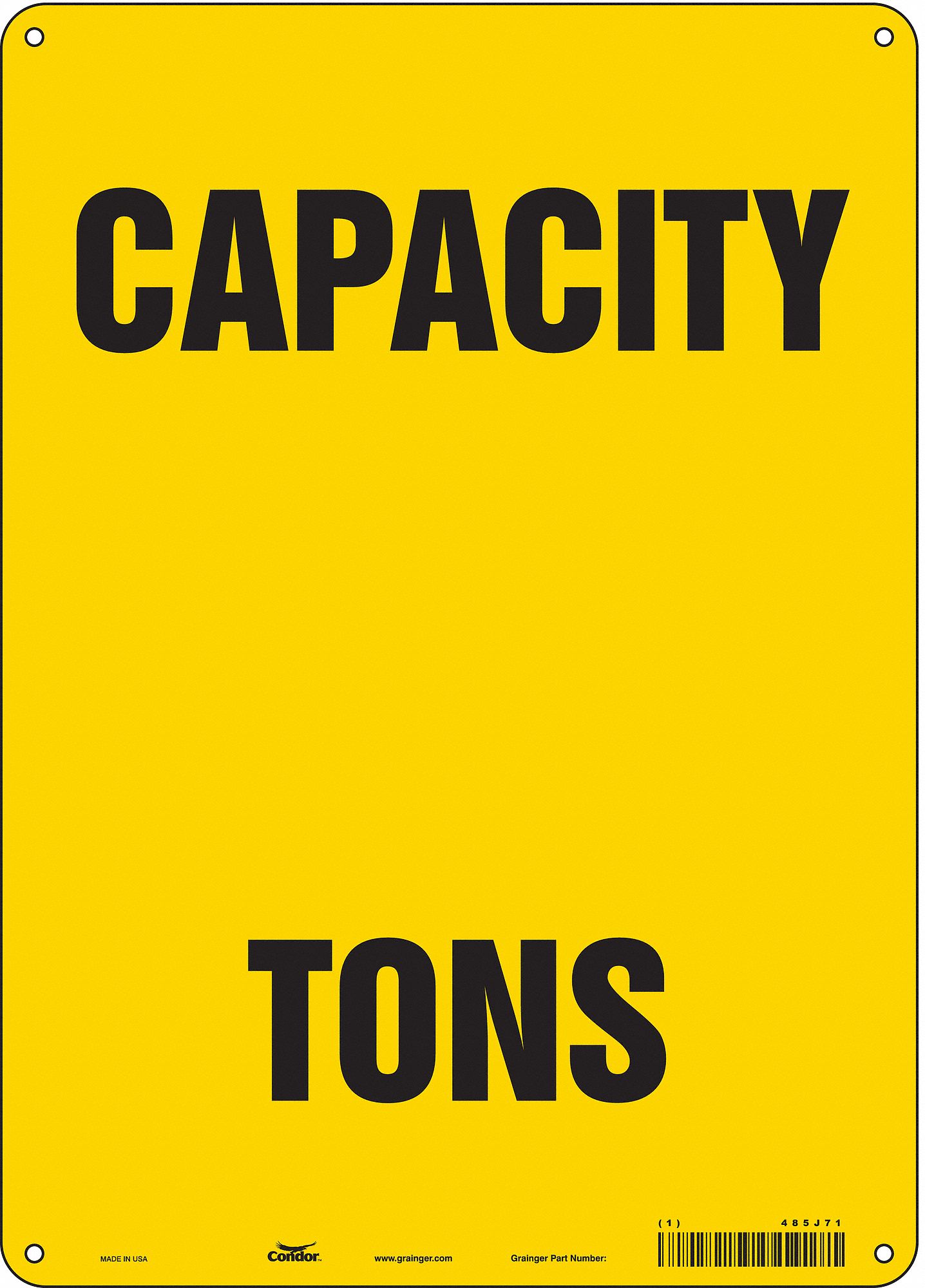 Safety Sign: Aluminum, Mounting Holes Sign Mounting, 14 in x 10 in Nominal Sign Size, 0.032 in Thick