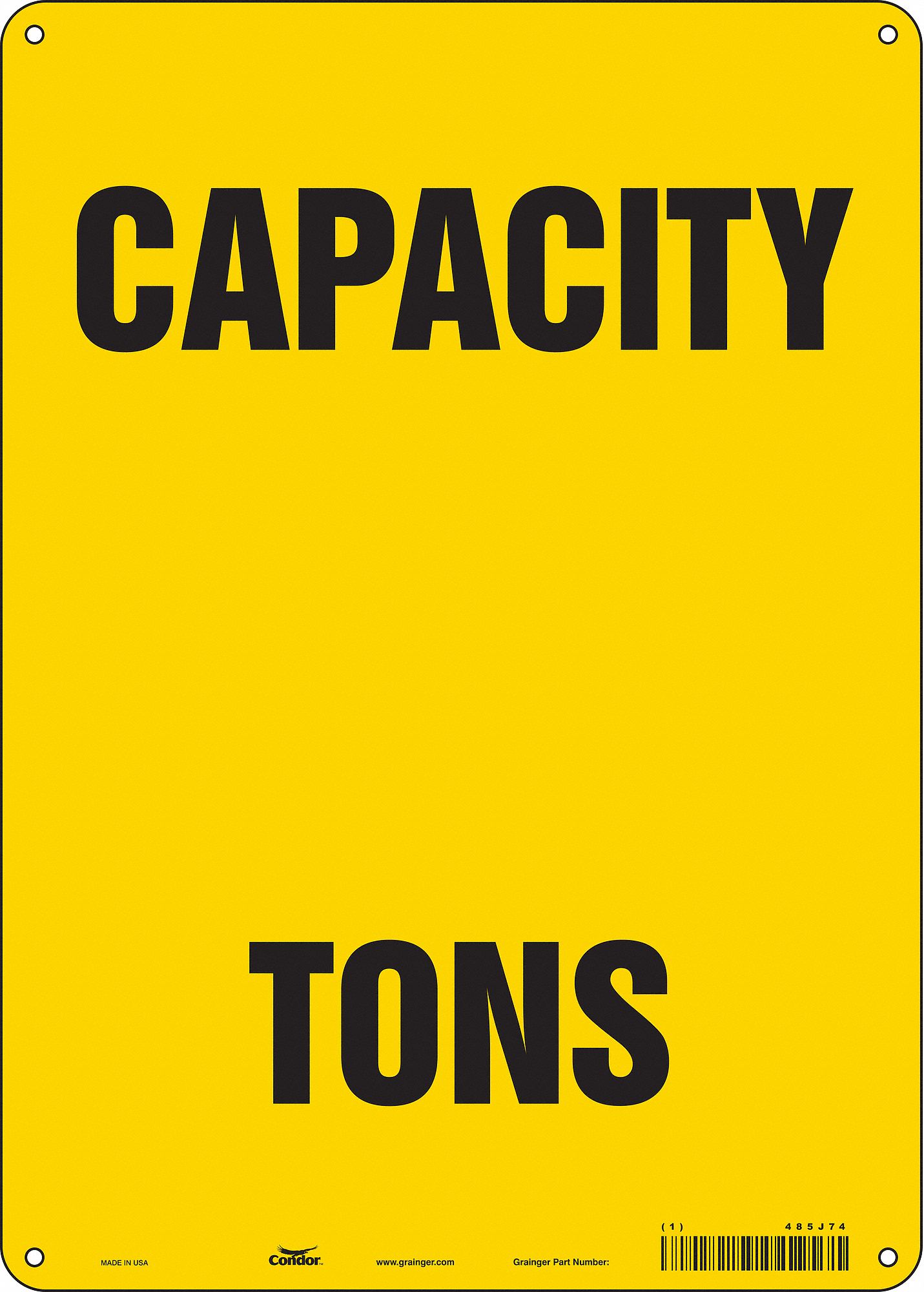 Safety Sign: Polyethylene, Mounting Holes Sign Mounting, 14 in x 10 in Nominal Sign Size, No Header