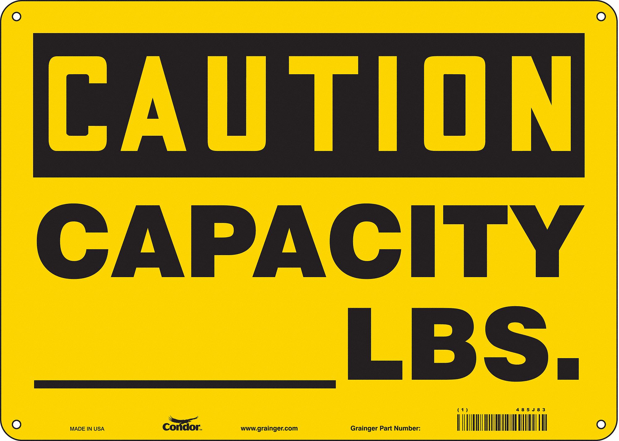 Safety Sign: Polyethylene, Mounting Holes Sign Mounting, 10 in x 14 in Nominal Sign Size, Caution