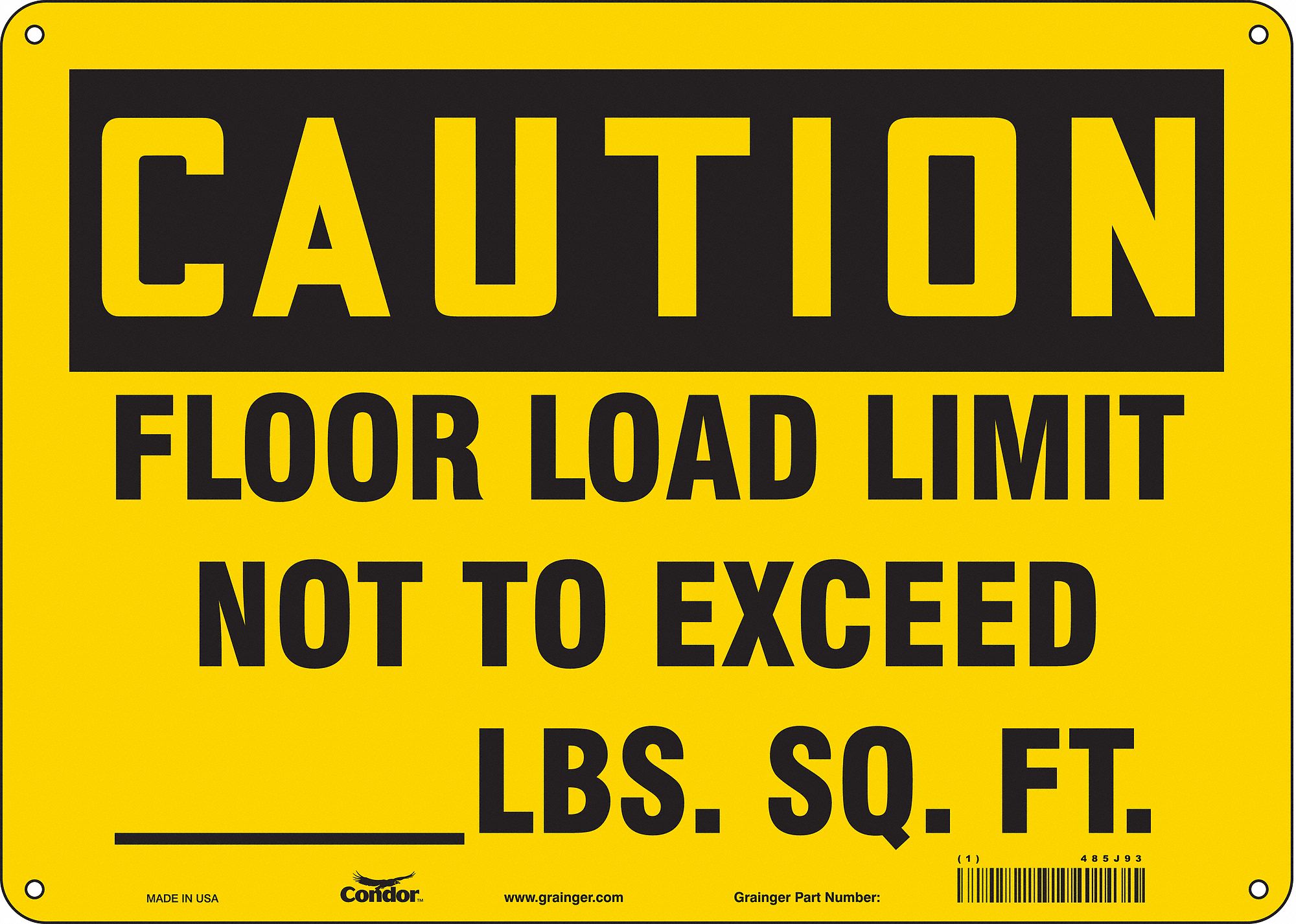 Safety Sign: Aluminum, Mounting Holes Sign Mounting, 10 in x 14 in Nominal Sign Size, 0.032 in Thick