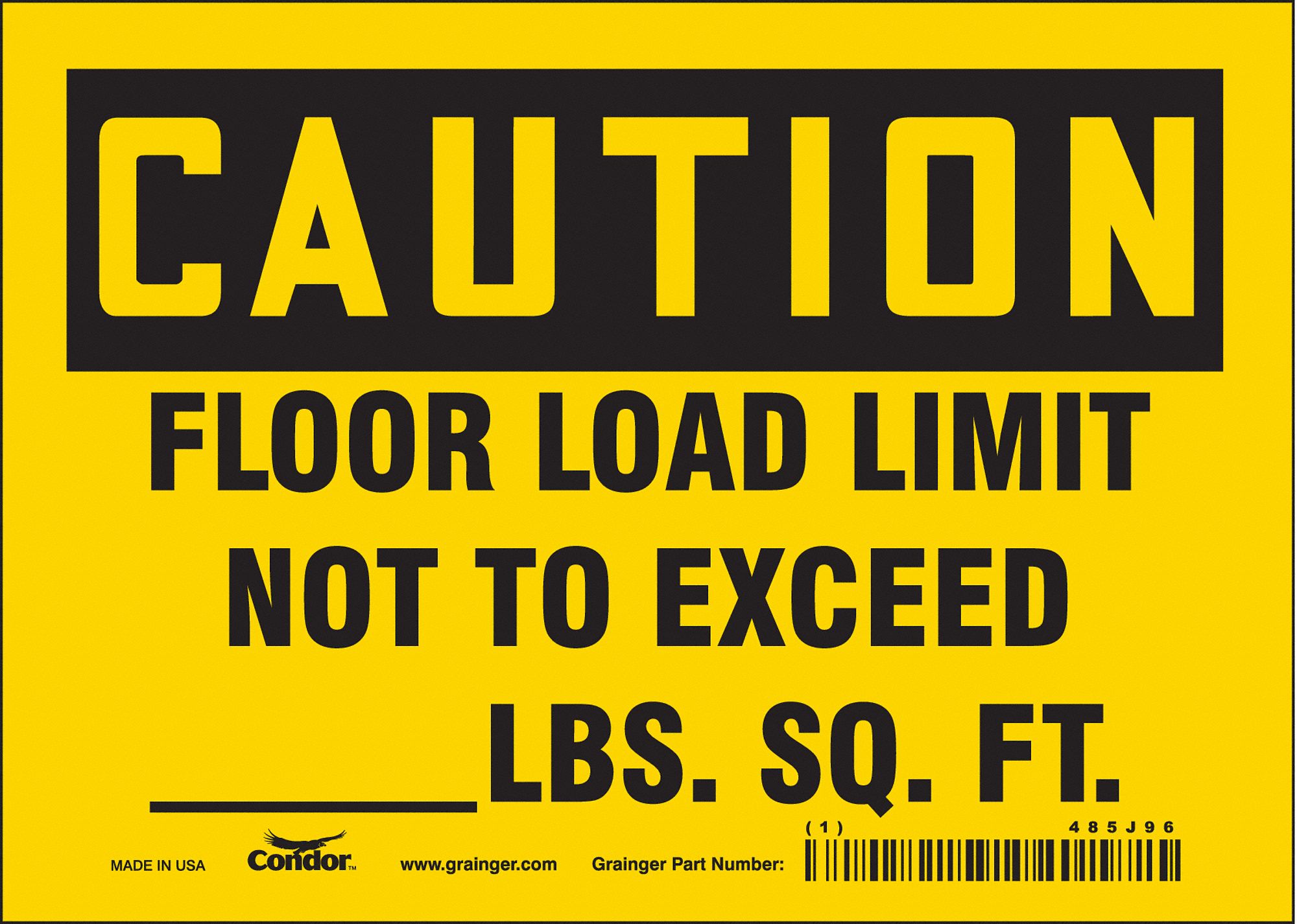 Safety Sign: Vinyl, Adhesive Sign Mounting, 5 in x 7 in Nominal Sign Size, Not Retroreflective