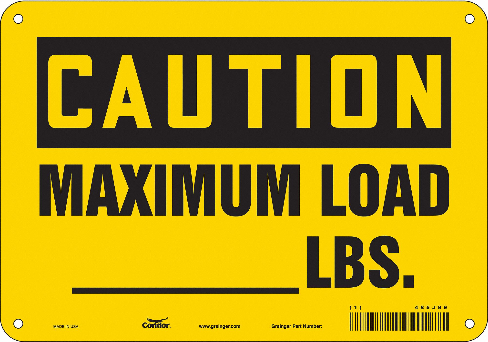 Safety Sign: Aluminum, Mounting Holes Sign Mounting, 7 in x 10 in Nominal Sign Size, 0.032 in Thick