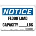 Notice: Floor Load Capacity ___ Lbs Signs