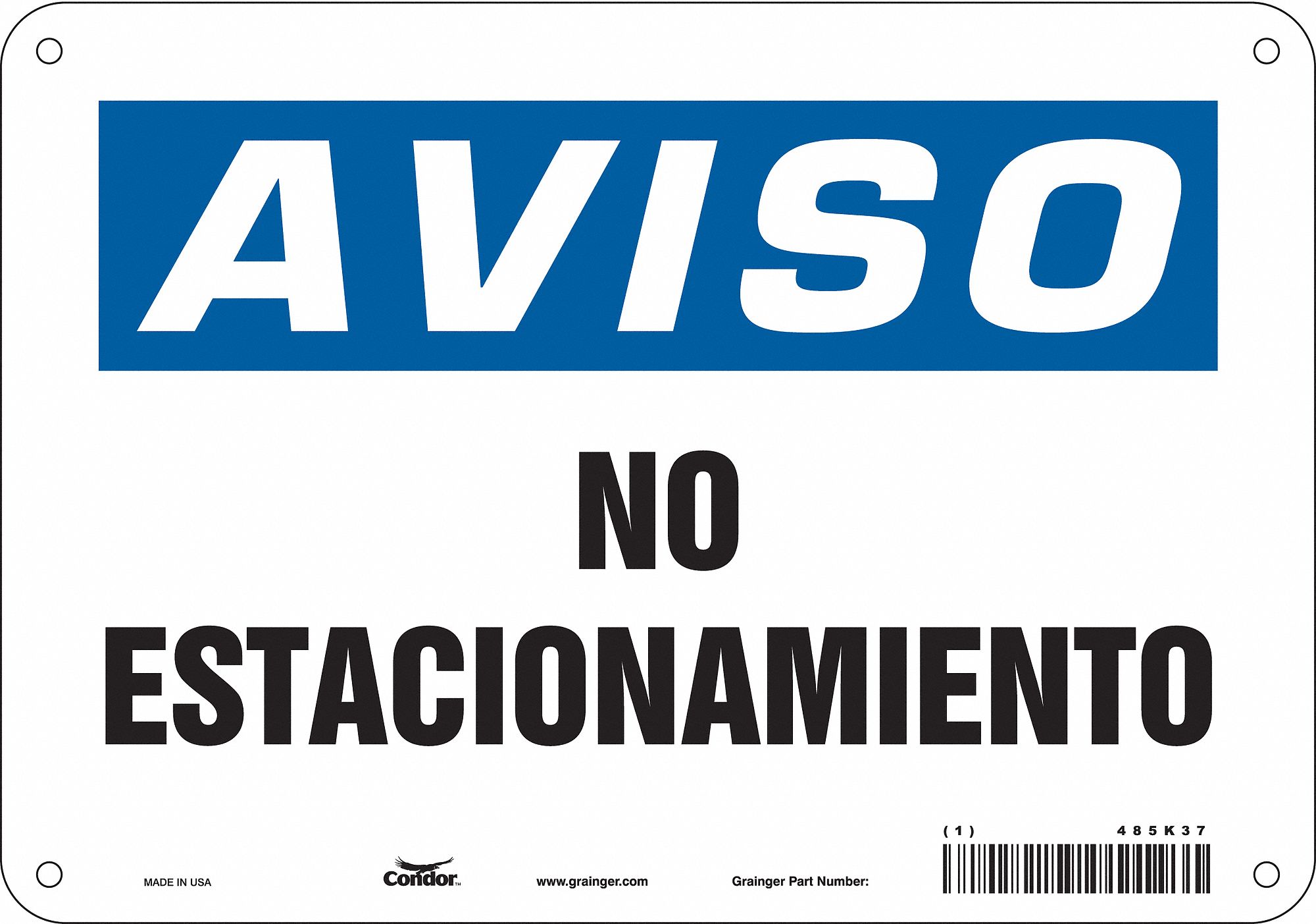 Safety Sign: 7 in x 10 in Nominal Sign Size, Aluminum, 0.032 in, Not Retroreflective