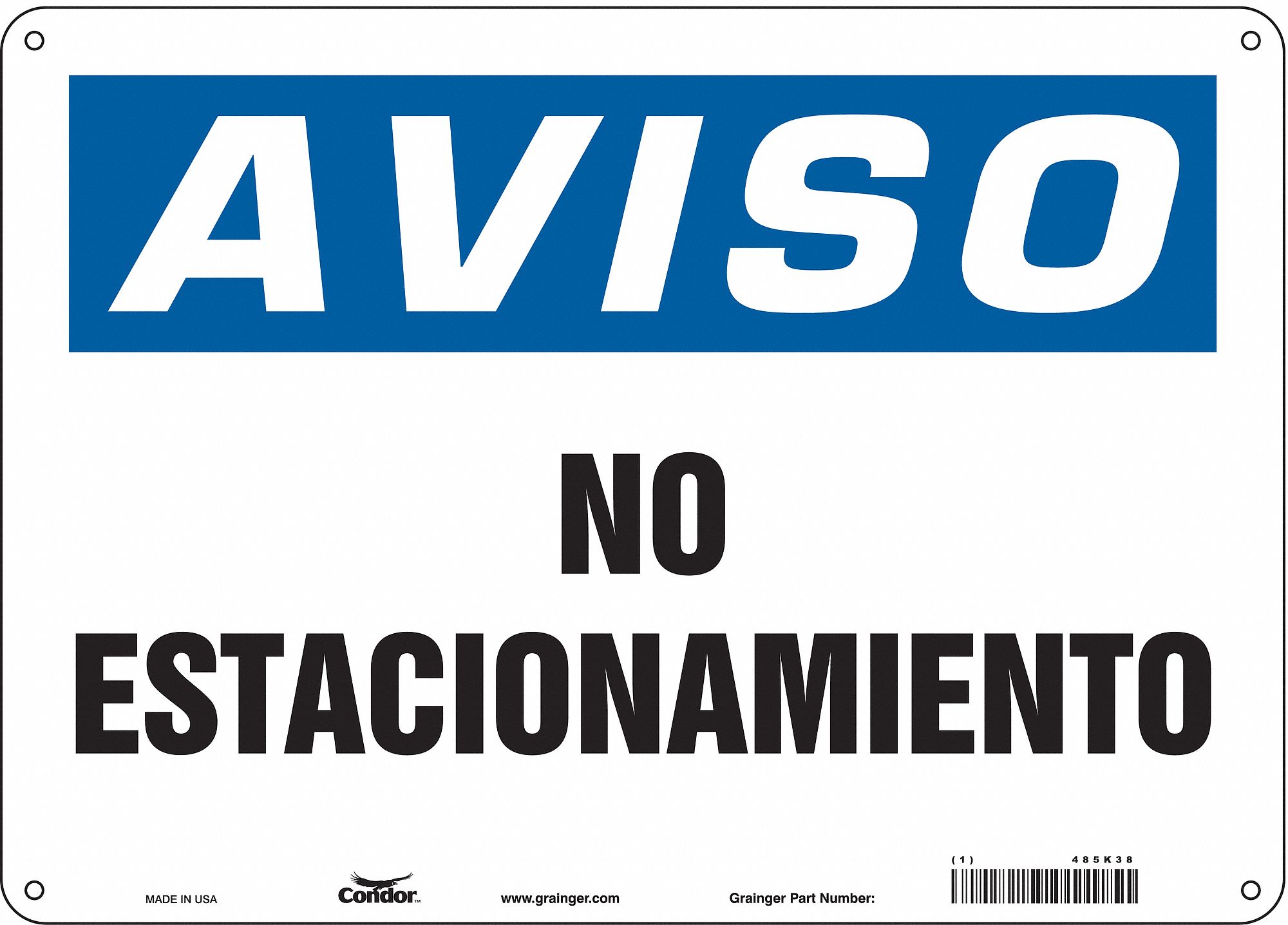 Safety Sign: 10 in x 14 in Nominal Sign Size, Aluminum, 0.032 in, Not Retroreflective