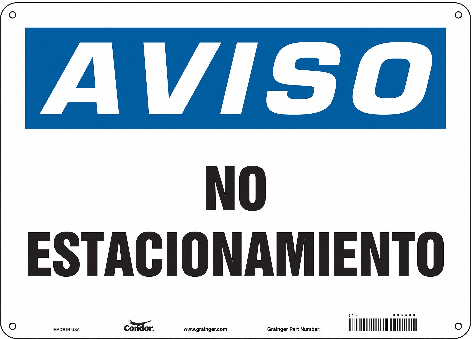 Safety Sign: 10 in x 14 in Nominal Sign Size, Polyethylene, 0.055 in, Not Retroreflective