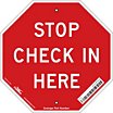 Octagon Stop Check In Here Signs image