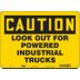 Caution: Look Out For Powered Industrial Trucks Signs