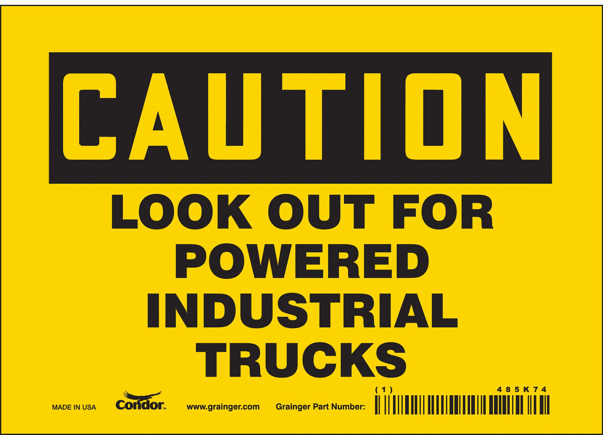 Safety Sign: Vinyl, Adhesive Sign Mounting, 5 in x 7 in Nominal Sign Size, Not Retroreflective