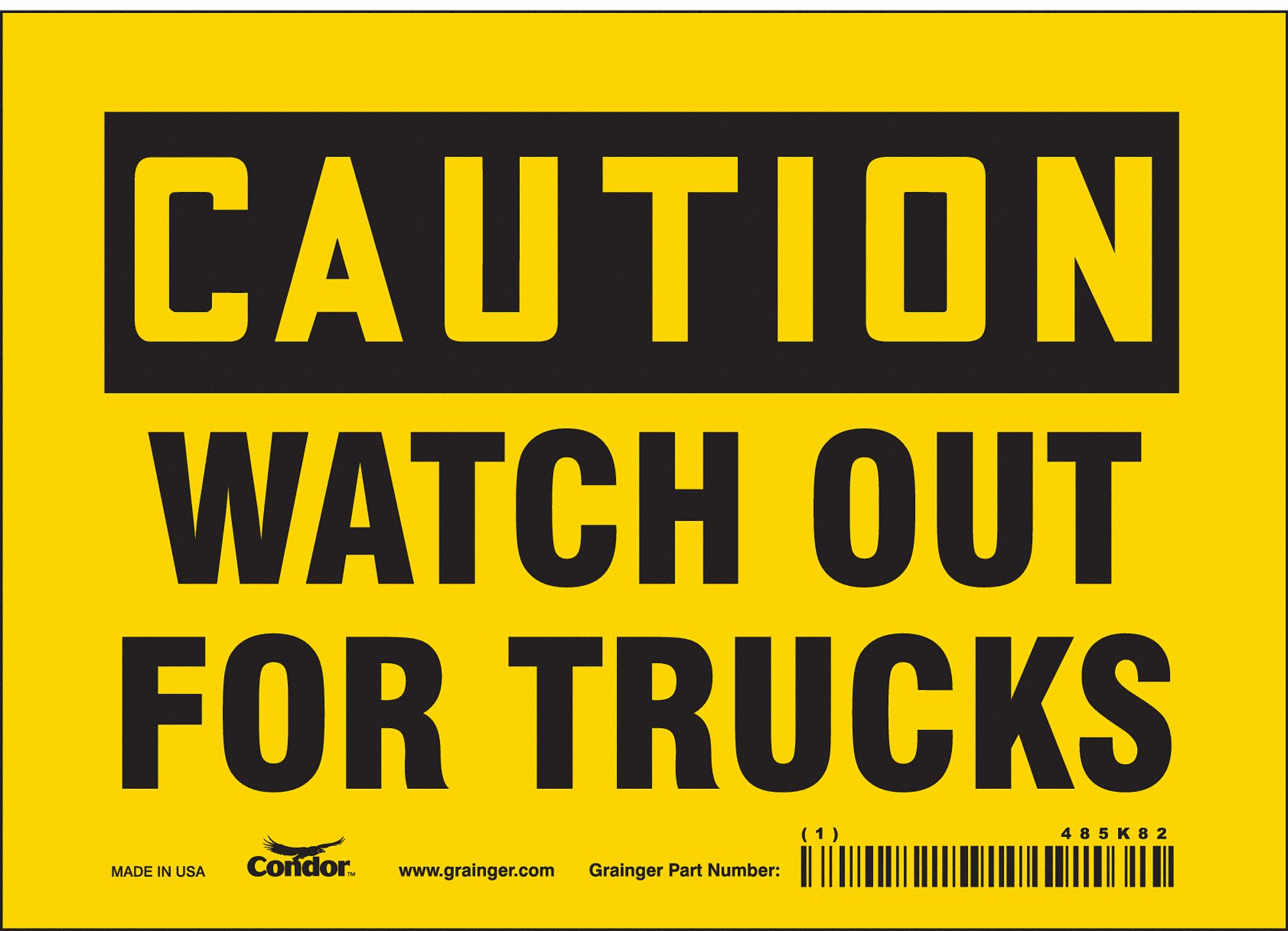 Safety Sign: Vinyl, Adhesive Sign Mounting, 5 in x 7 in Nominal Sign Size, Not Retroreflective