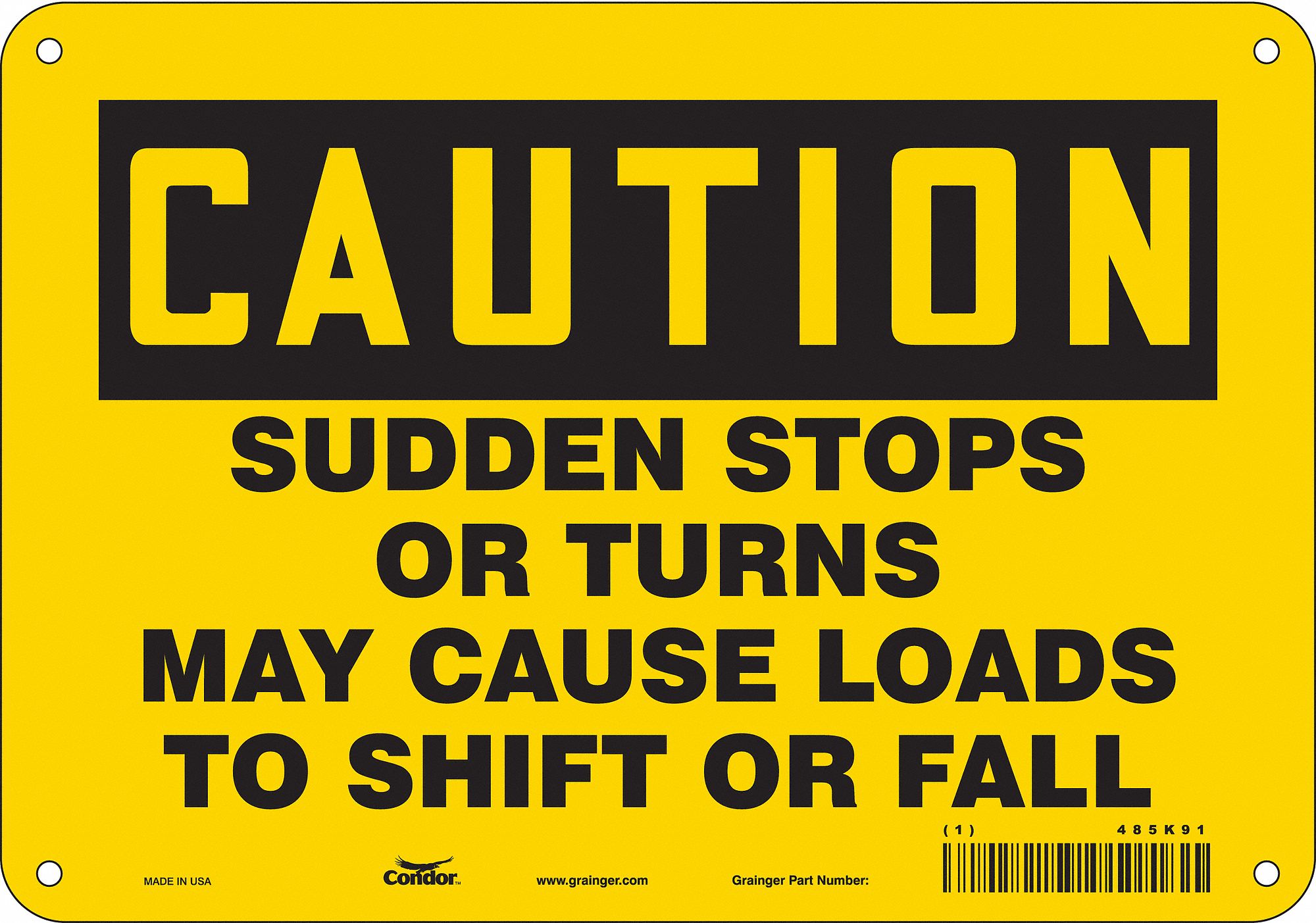 Safety Sign: Aluminum, Mounting Holes Sign Mounting, 7 in x 10 in Nominal Sign Size, 0.032 in Thick