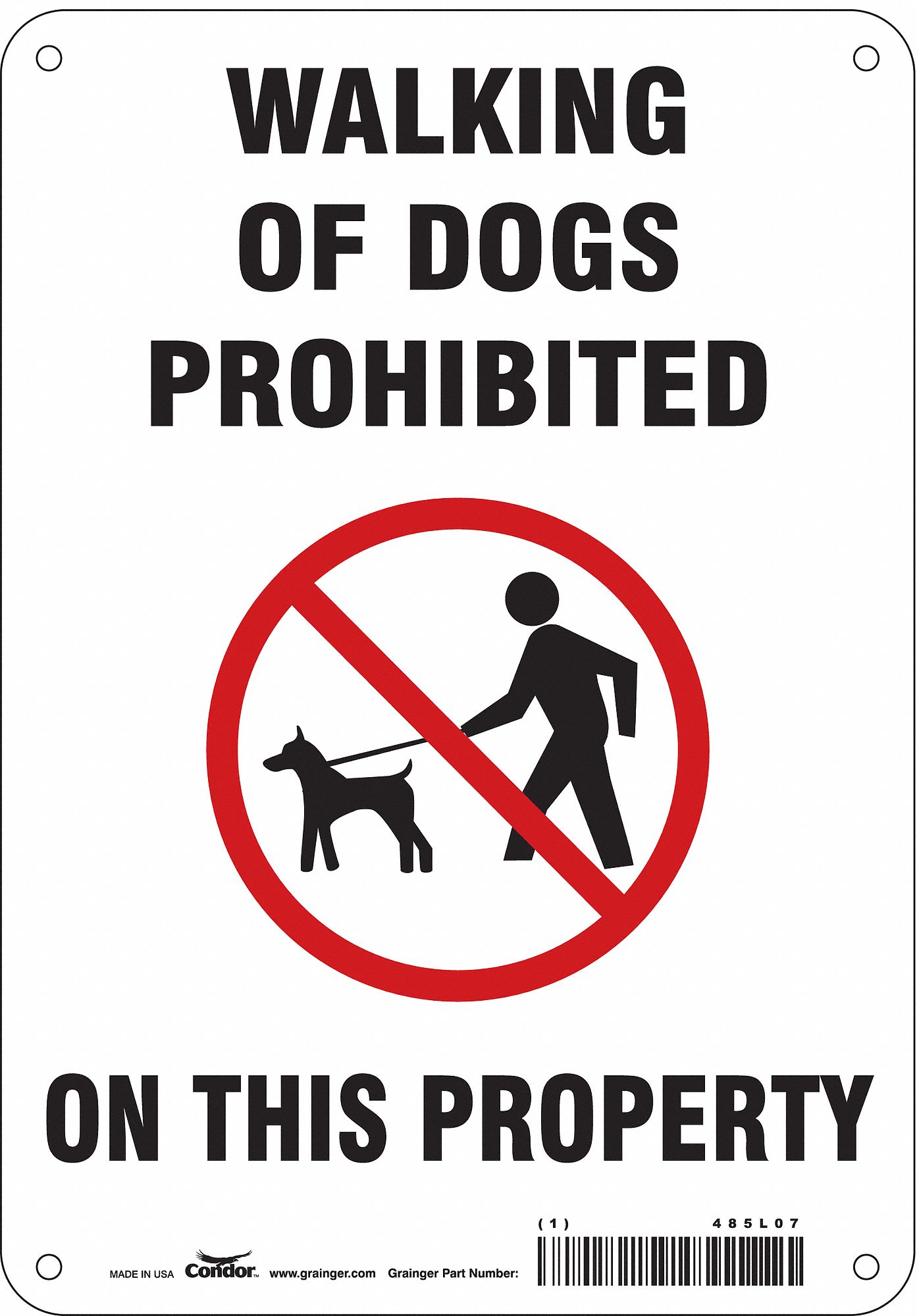 Safety Sign: Polyethylene, Mounting Holes Sign Mounting, 10 in x 7 in Nominal Sign Size, No Header