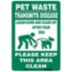 Pet Waste Transmits Disease Leash-Curb And Clean Up After Your Dog Please Keep This Area Clean Signs