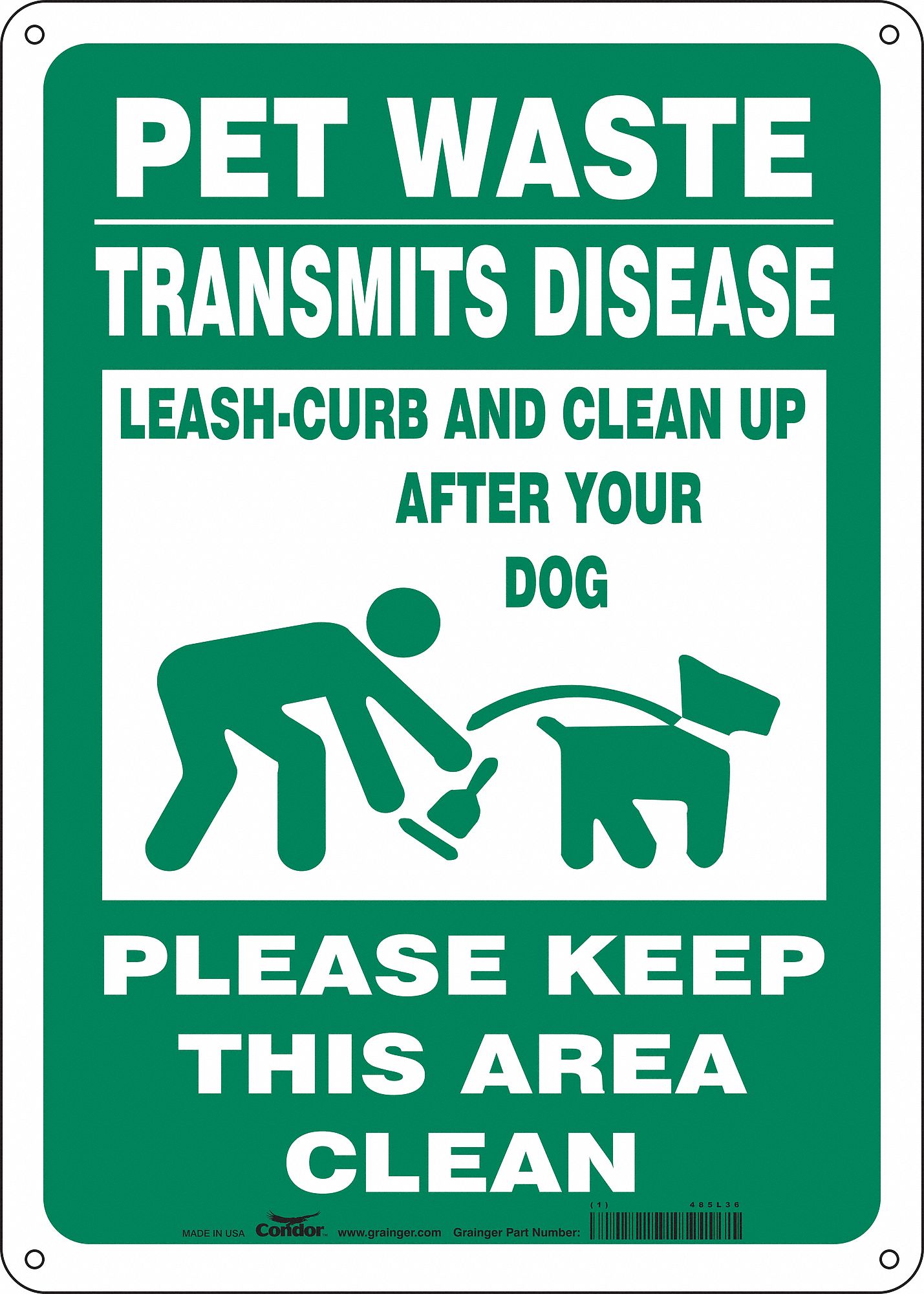 Safety Sign: Polyethylene, Mounting Holes Sign Mounting, 14 in x 10 in Nominal Sign Size, No Header