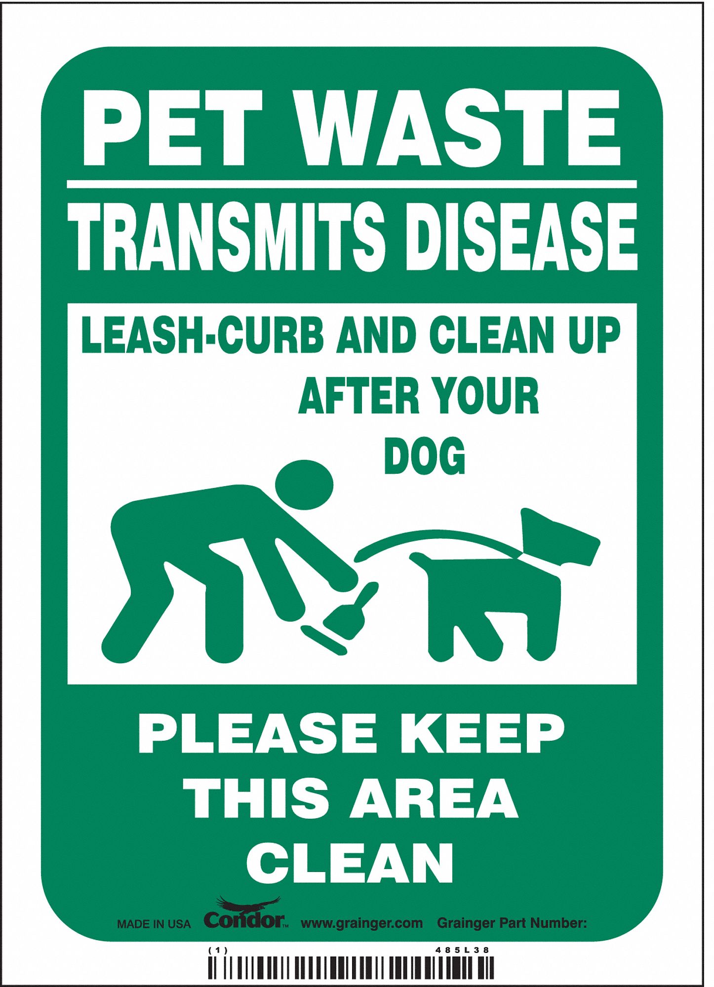 Safety Sign: Vinyl, Adhesive Sign Mounting, 7 in x 5 in Nominal Sign Size, Not Retroreflective, Flex