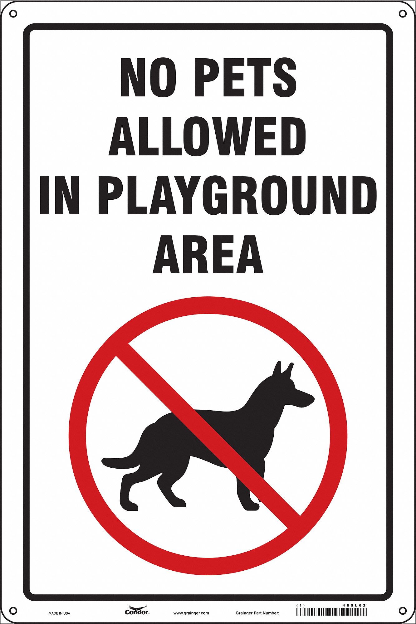 Safety Sign: Aluminum, Mounting Holes Sign Mounting, 18 in x 12 in Nominal Sign Size, 0.032 in Thick