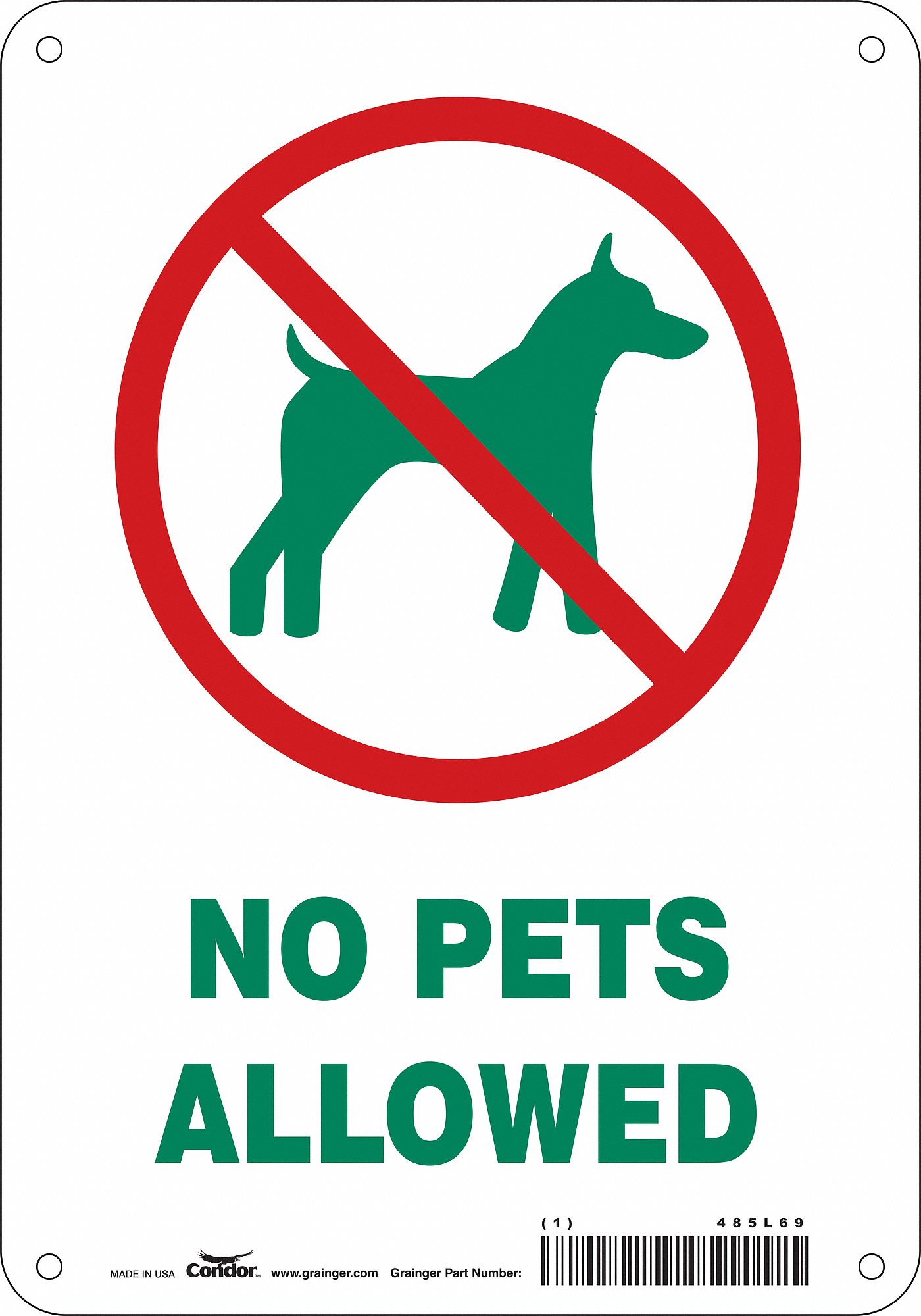 Safety Sign: Aluminum, Mounting Holes Sign Mounting, 10 in x 7 in Nominal Sign Size, 0.032 in Thick