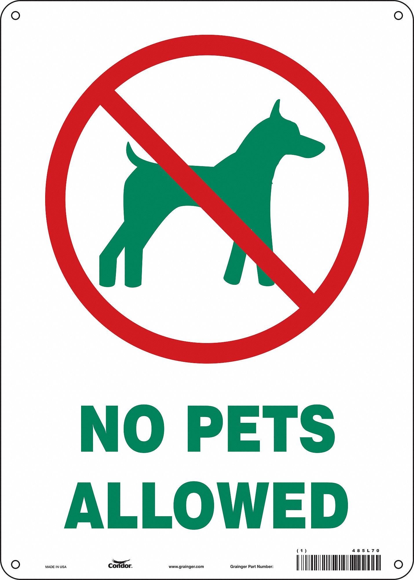 Safety Sign: Aluminum, Mounting Holes Sign Mounting, 14 in x 10 in Nominal Sign Size, 0.032 in Thick