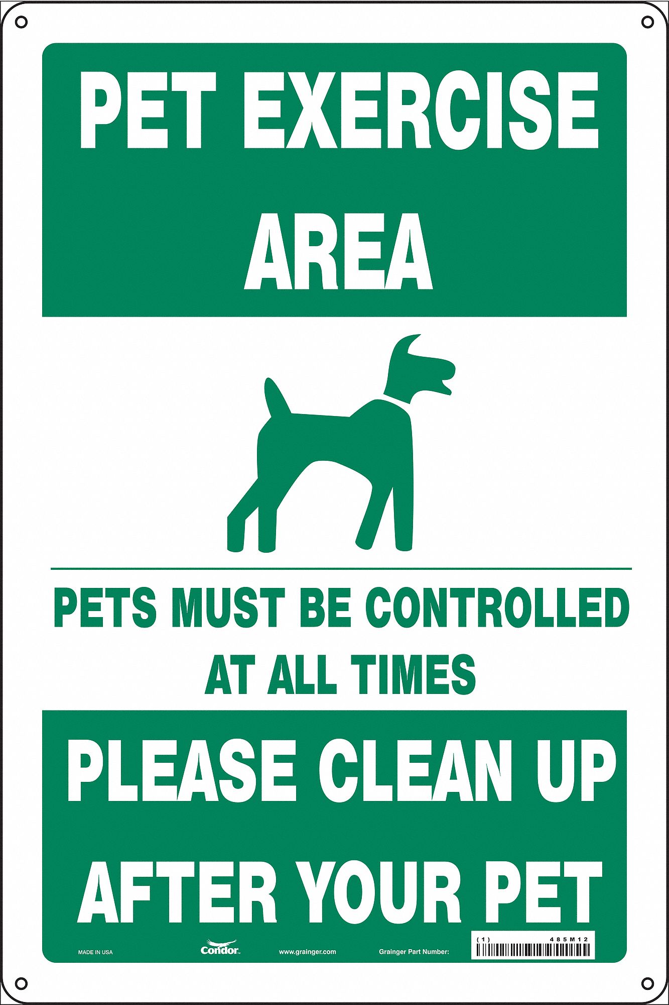 Safety Sign: Aluminum, Mounting Holes Sign Mounting, 18 in x 12 in Nominal Sign Size, 0.032 in Thick