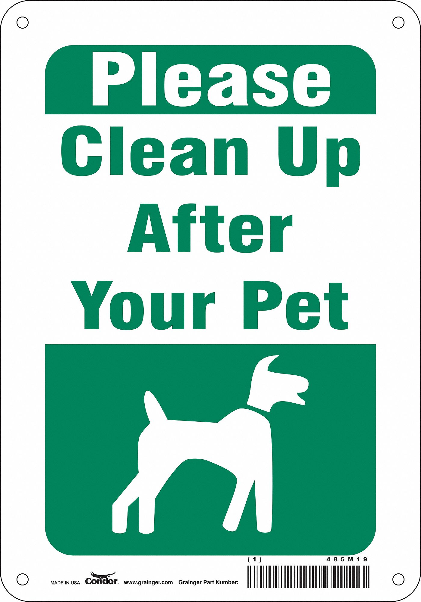 Safety Sign: Aluminum, Mounting Holes Sign Mounting, 10 in x 7 in Nominal Sign Size, 0.032 in Thick