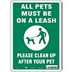 All Pets Must Be On A Leash Please Clean Up After Your Pet Signs image