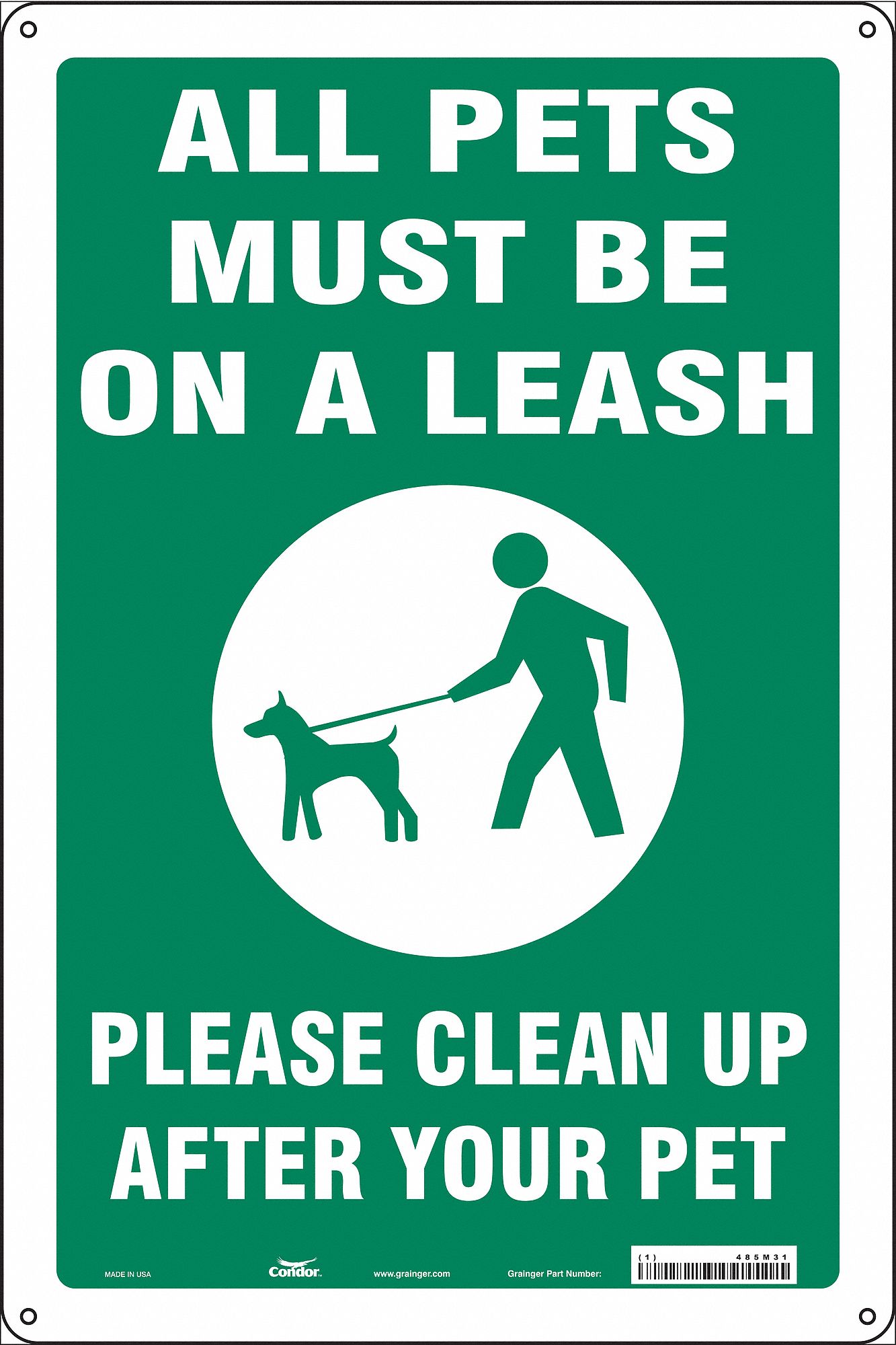 Safety Sign: Aluminum, Mounting Holes Sign Mounting, 18 in x 12 in Nominal Sign Size, 0.032 in Thick