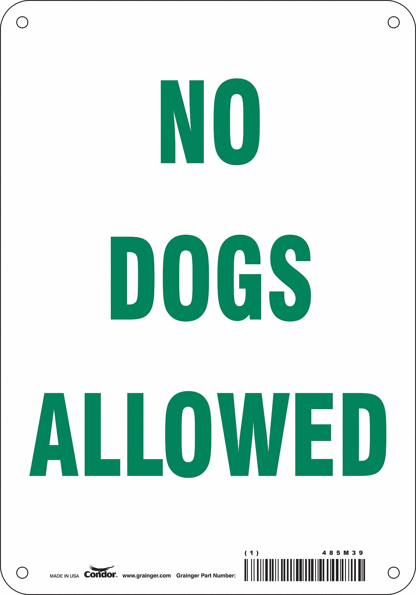 Safety Sign: Aluminum, Mounting Holes Sign Mounting, 10 in x 7 in Nominal Sign Size, 0.032 in Thick