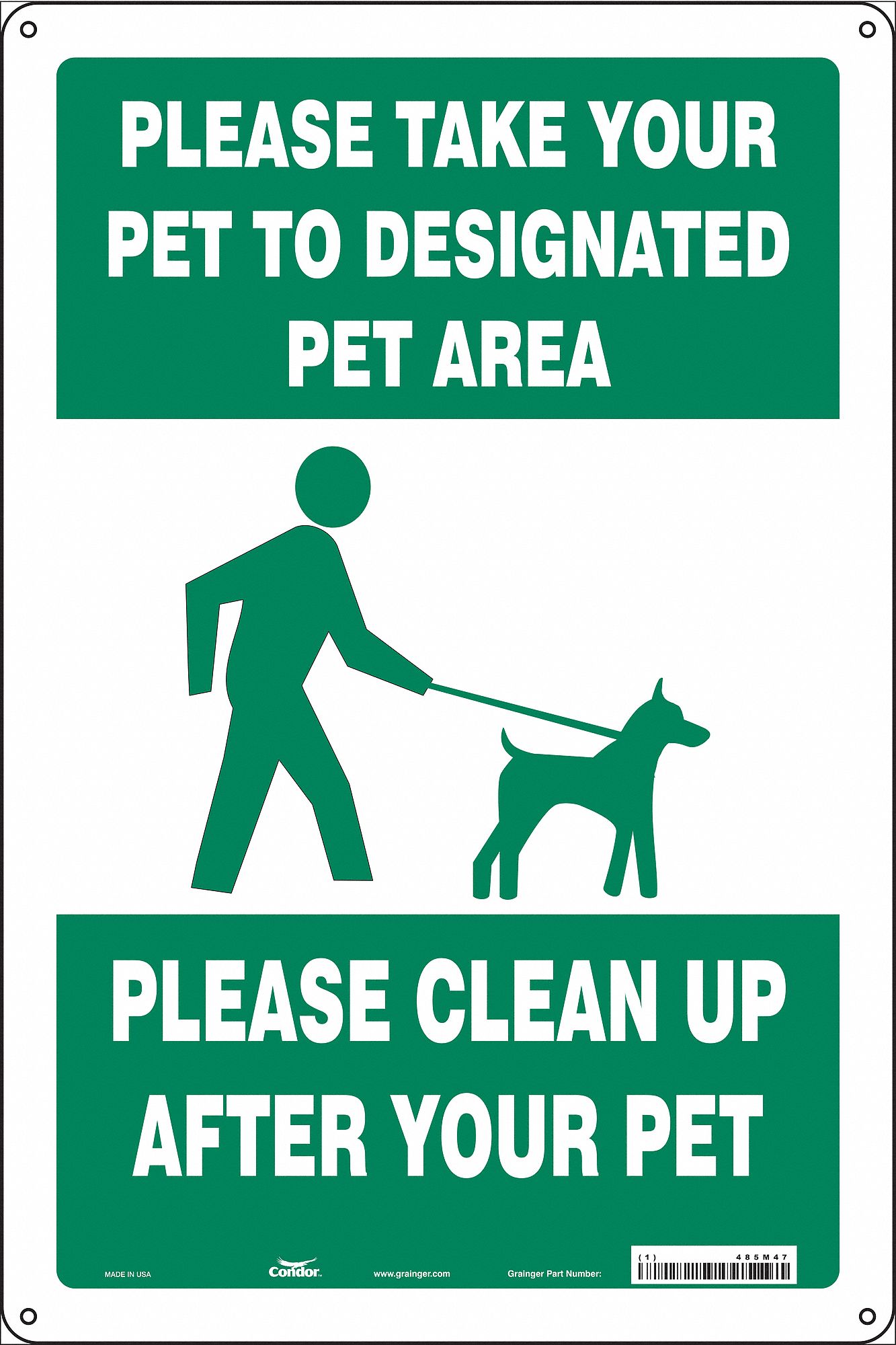Safety Sign: Aluminum, Mounting Holes Sign Mounting, 18 in x 12 in Nominal Sign Size, 0.032 in Thick