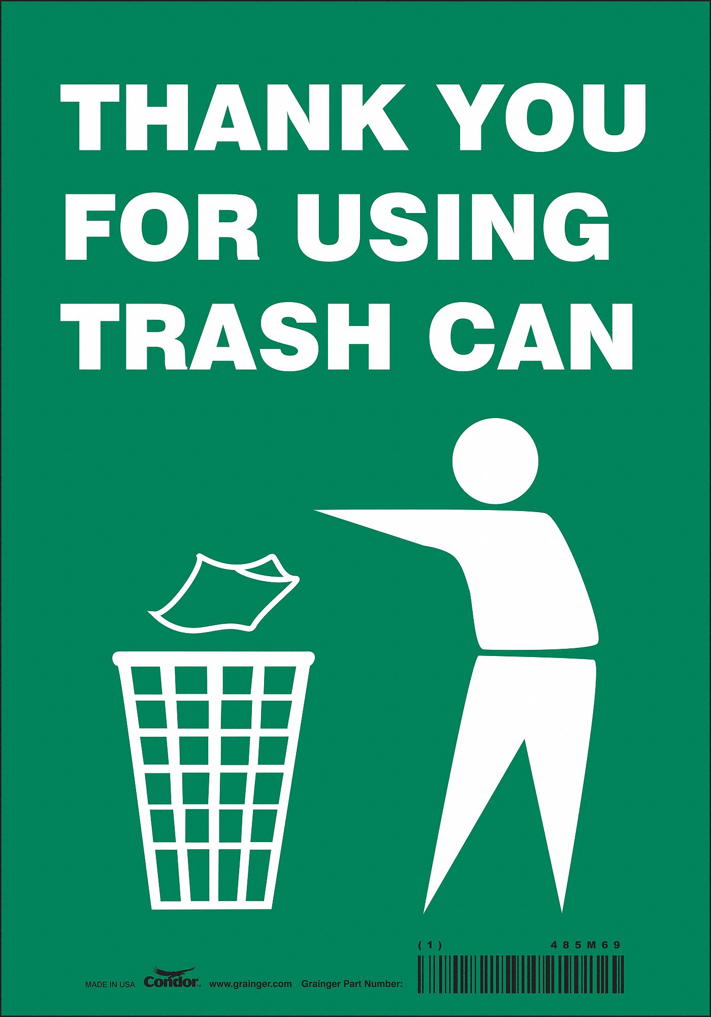 Safety Sign: Vinyl, Adhesive Sign Mounting, 10 in x 7 in Nominal Sign Size, Not Retroreflective