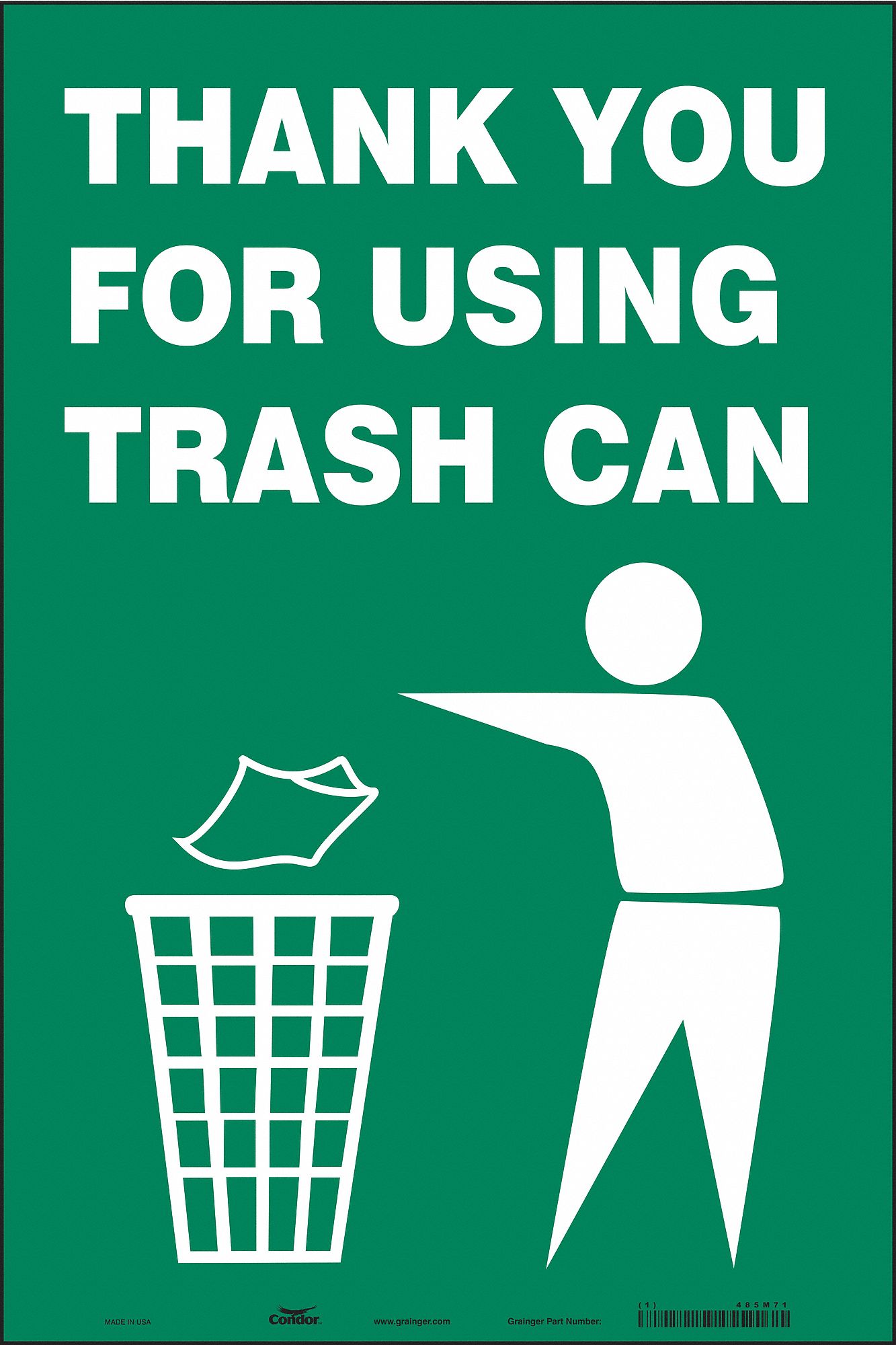 Safety Sign: Vinyl, Adhesive Sign Mounting, 18 in x 12 in Nominal Sign Size, Not Retroreflective