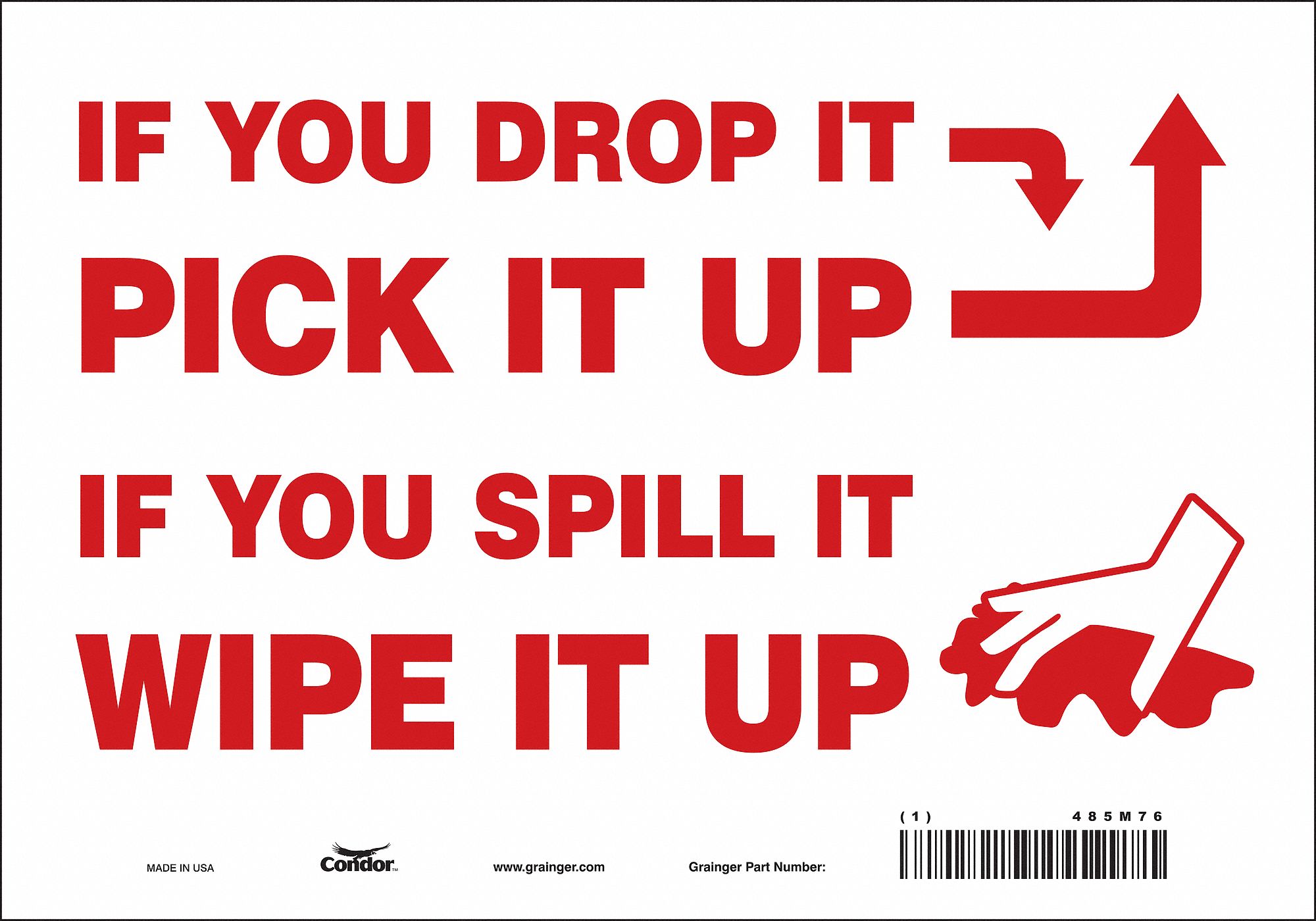 Safety Sign: Vinyl, Adhesive Sign Mounting, 7 in x 10 in Nominal Sign Size, Not Retroreflective