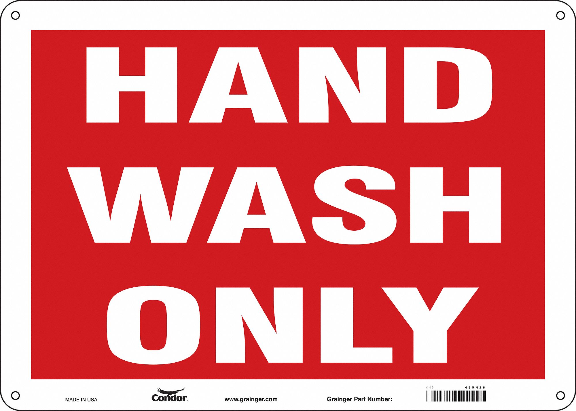 Safety Sign: Aluminum, Mounting Holes Sign Mounting, 10 in x 14 in Nominal Sign Size, 0.032 in Thick