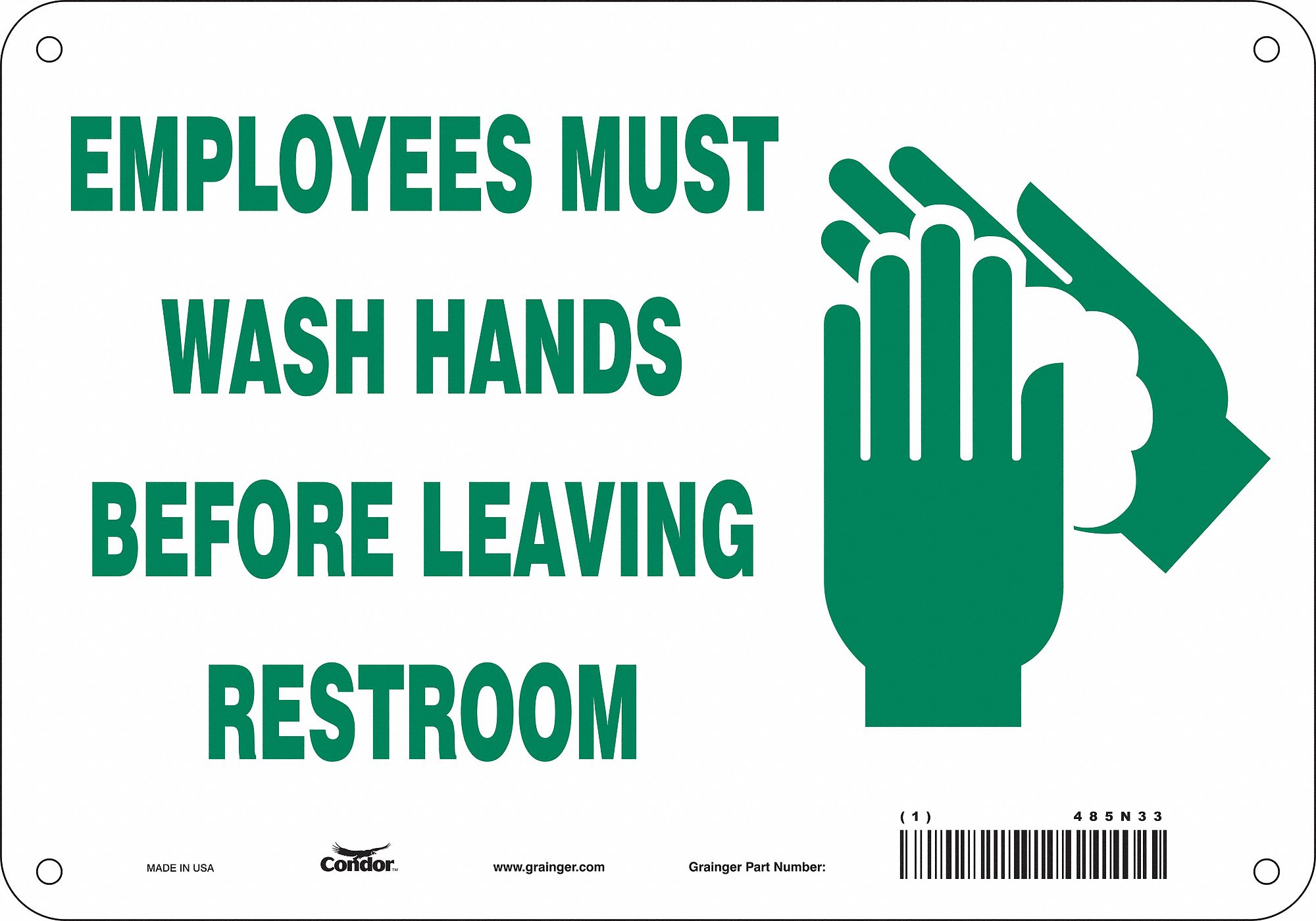 Safety Sign: Aluminum, Mounting Holes Sign Mounting, 7 in x 10 in Nominal Sign Size, 0.032 in Thick