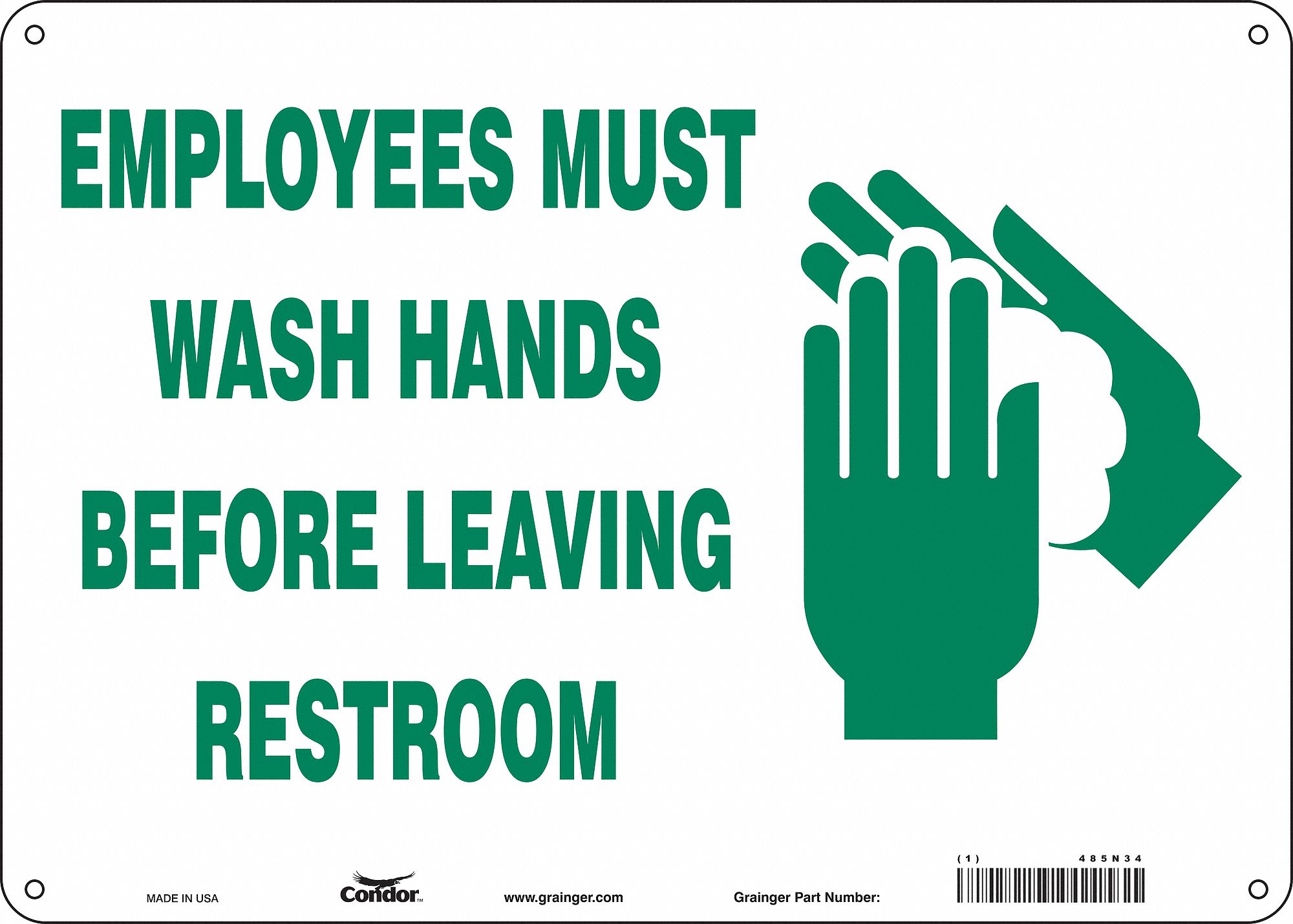 Safety Sign: Aluminum, Mounting Holes Sign Mounting, 10 in x 14 in Nominal Sign Size, 0.032 in Thick