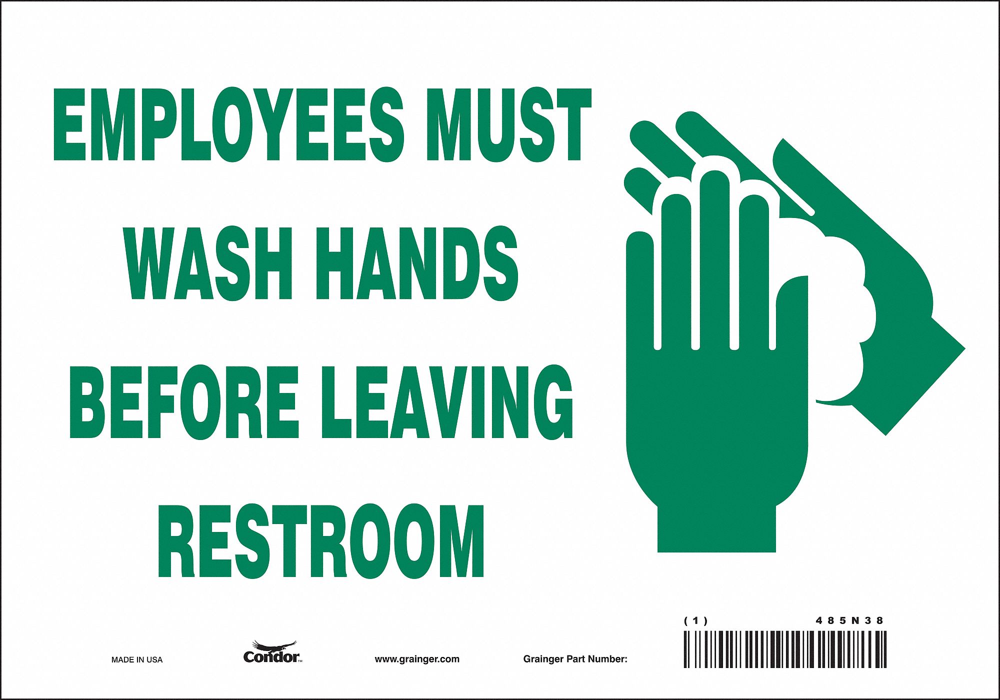 Safety Sign: Vinyl, Adhesive Sign Mounting, 7 in x 10 in Nominal Sign Size, Not Retroreflective