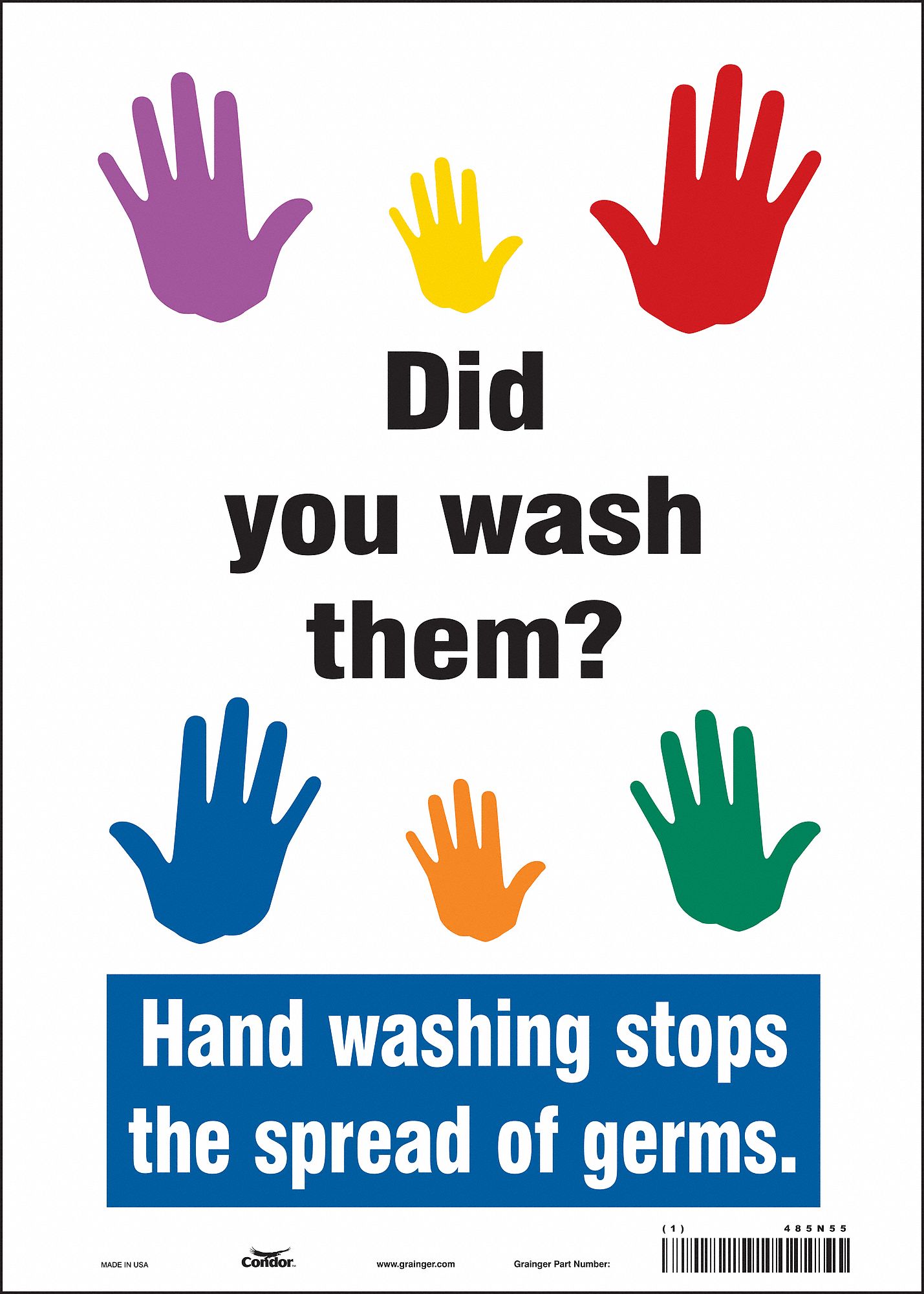 Safety Sign: Vinyl, Adhesive Sign Mounting, 14 in x 10 in Nominal Sign Size, Not Retroreflective