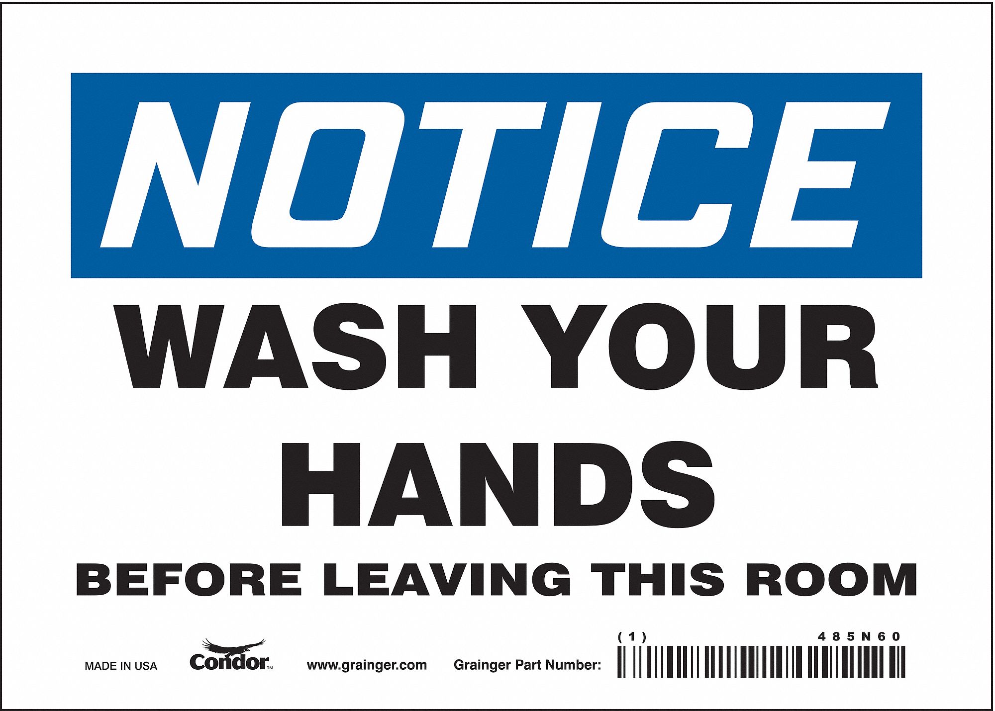 Safety Sign: Vinyl, Adhesive Sign Mounting, 5 in x 7 in Nominal Sign Size, Not Retroreflective