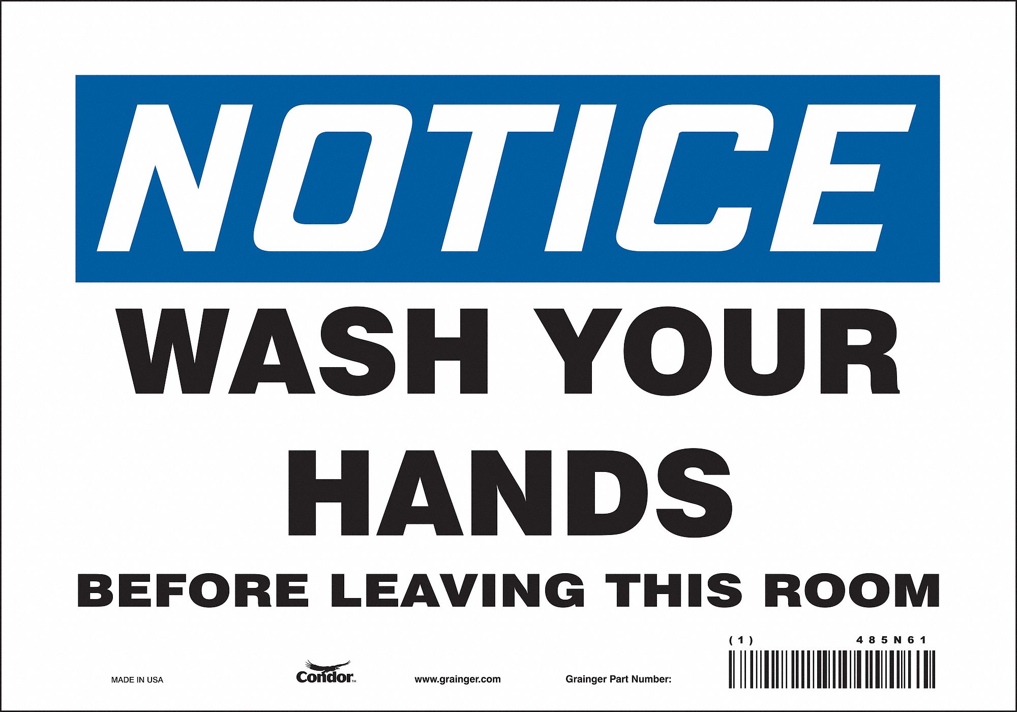 Safety Sign: Vinyl, Adhesive Sign Mounting, 7 in x 10 in Nominal Sign Size, Not Retroreflective