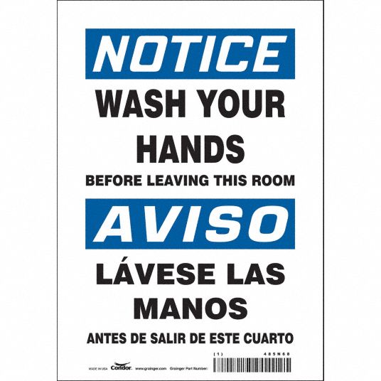 Vinyl, Adhesive Sign Mounting, Safety Sign - 485N68|485N68 - Grainger