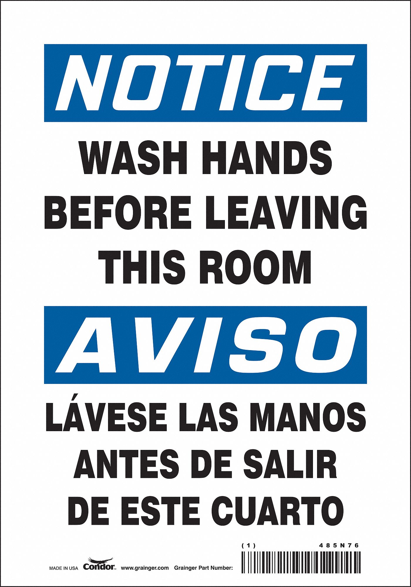 Safety Sign: Vinyl, Adhesive Sign Mounting, 10 in x 7 in Nominal Sign Size, Not Retroreflective