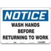 Notice: Wash Hands Before Returning To Work Signs