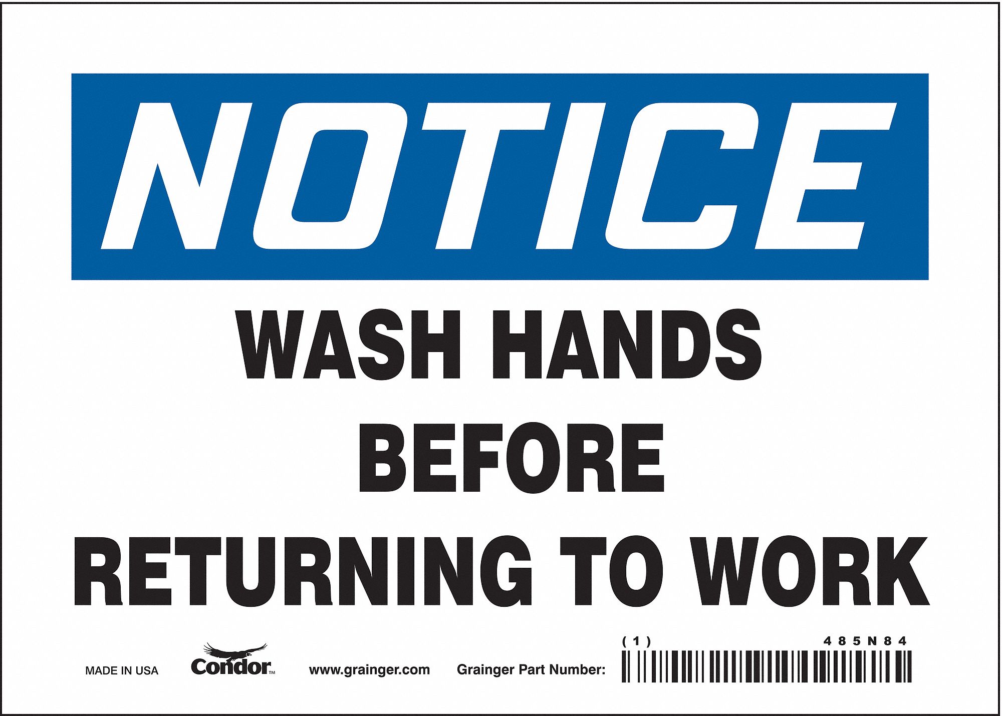 Safety Sign: Vinyl, Adhesive Sign Mounting, 5 in x 7 in Nominal Sign Size, Not Retroreflective