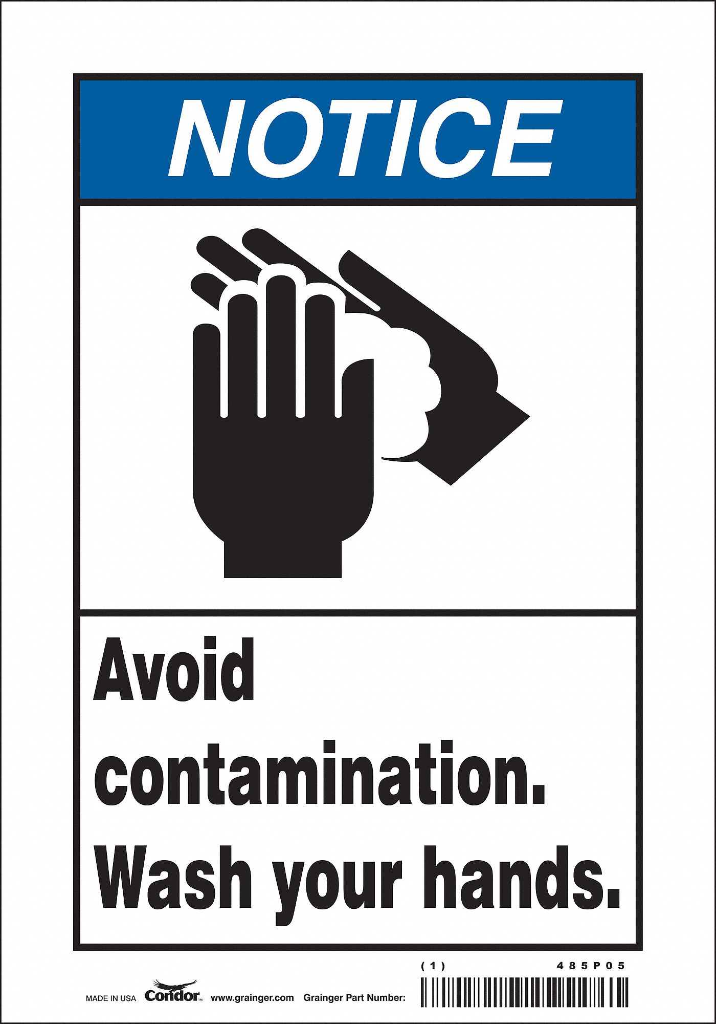 Safety Sign: Vinyl, Adhesive Sign Mounting, 10 in x 7 in Nominal Sign Size, Not Retroreflective